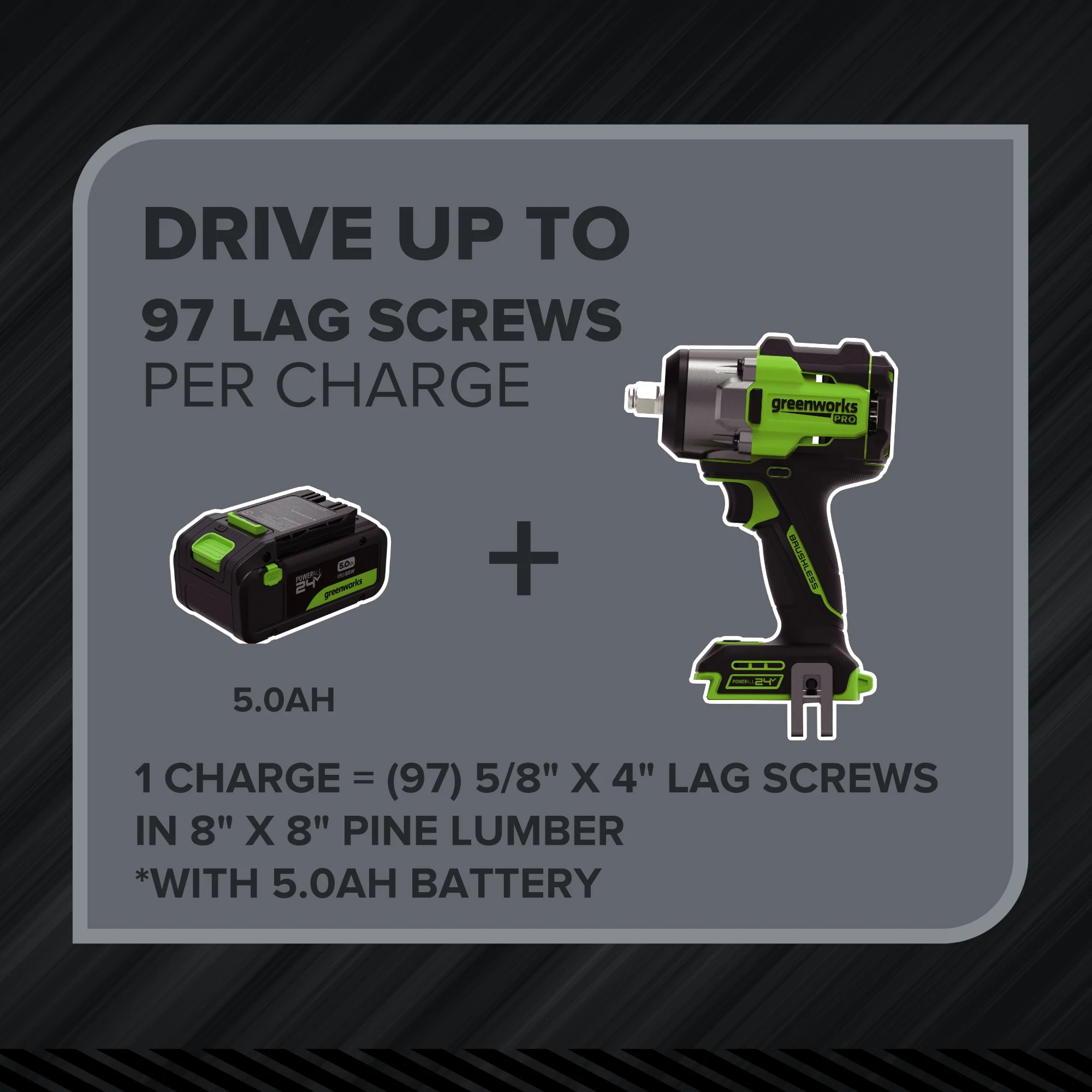 24V PowerAll Pro 750 ft-lb Breakaway Torque 1/2" Impact Wrench, Tool Only - Image 10