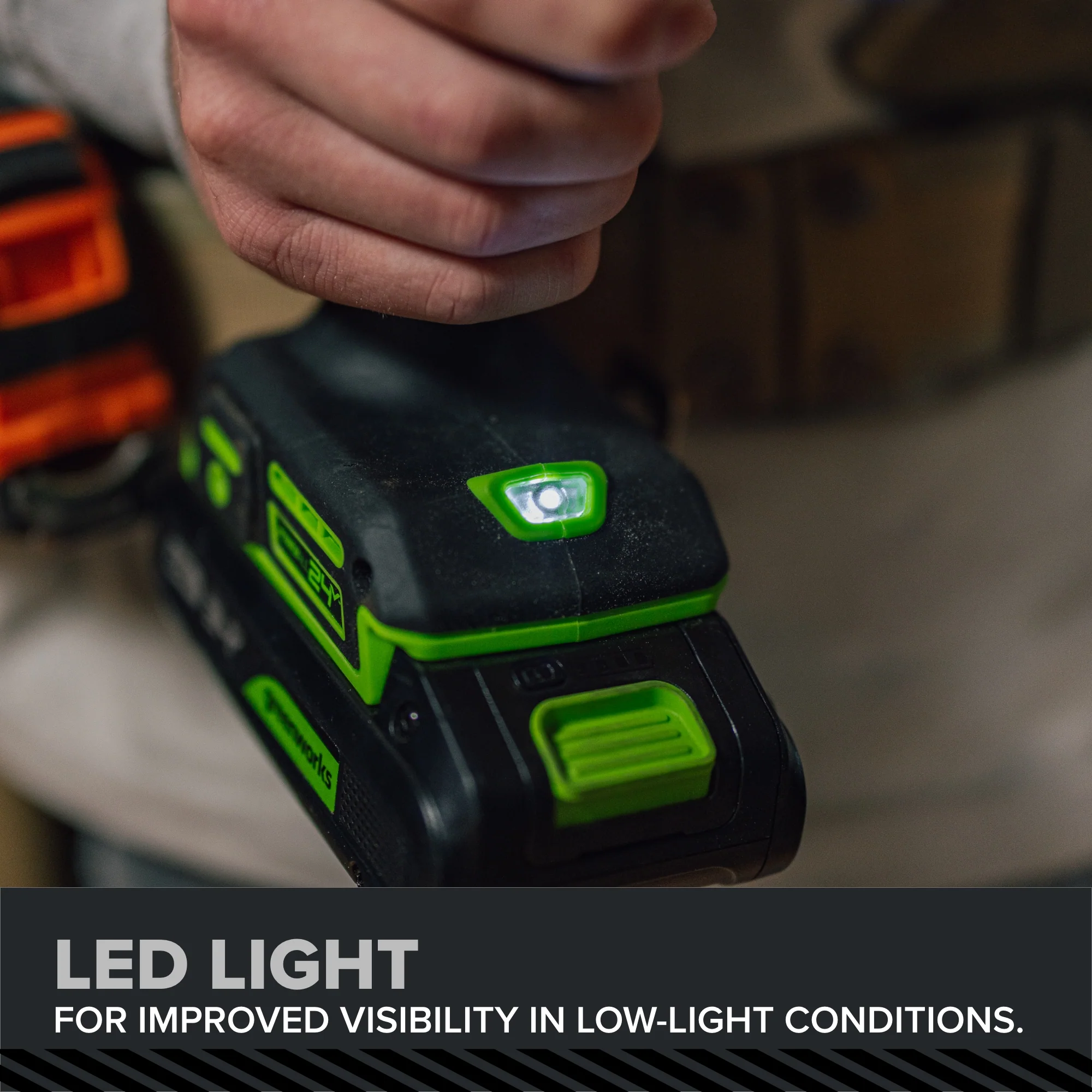 24V PowerAll Pro 850 in-lb 1/2" Hammer Drill, with 2.0 Ah Battery, 30W Charger, Belt Clip, and Auxiliary Handle - Image 16