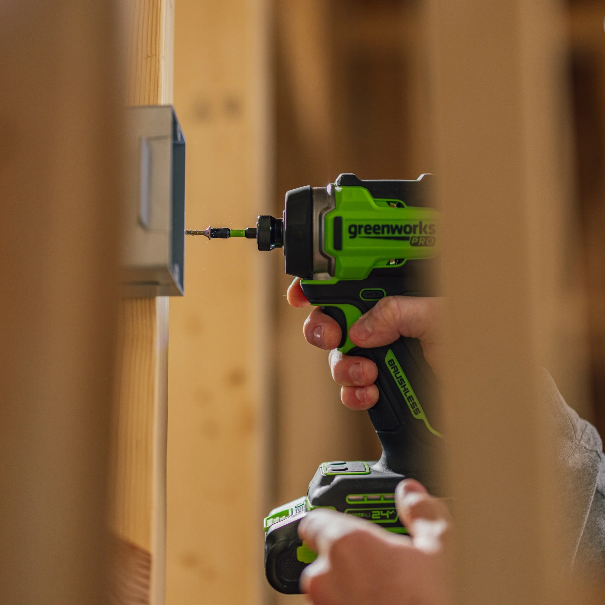 24V PowerAll Pro 2,200 In-Lb Impact Driver, with 2.0 Ah USB-C Battery, 65W USB-C Charger Block, 3' 100W USB-C Cable, Belt Clip - Image 2