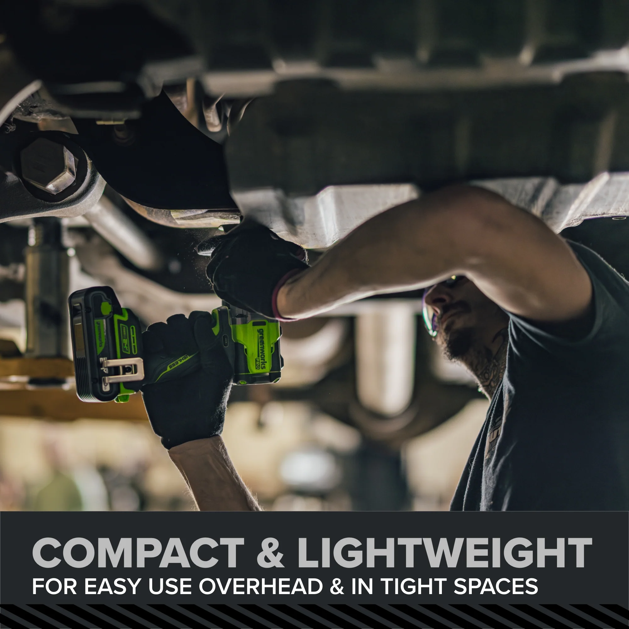 24V PowerAll Pro 400 ft-lb Breakaway Torque 3/8" Impact Wrench, Tool Only - Image 10