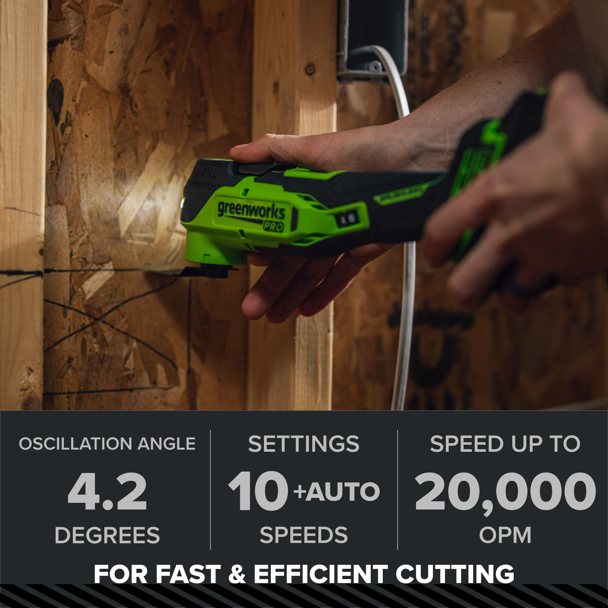 24V PowerAll Pro Oscillating Multi-Tool, with Plunge Cut Blade, Sanding Plate, Adjustable Depth Stop, Dust Extractor, (5) Sanding Pads - Image 7