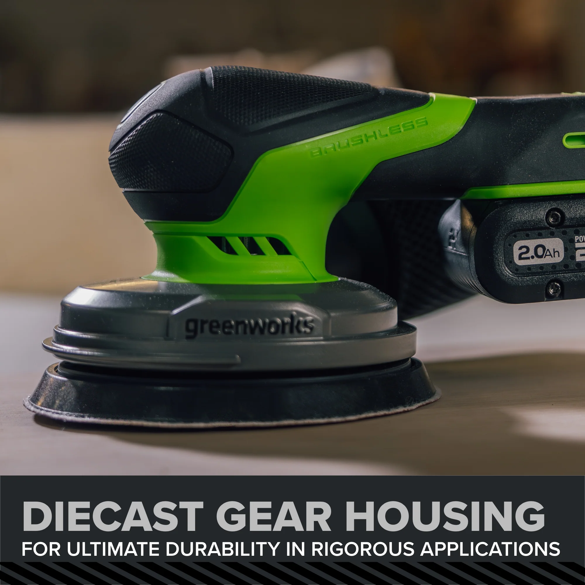 24V PowerAll Pro 5" Orbital Sander, Tool Only, with Dust Bag, Edge Guard, and (3) Pieces of 80 Grit Sanding Paper - Image 12