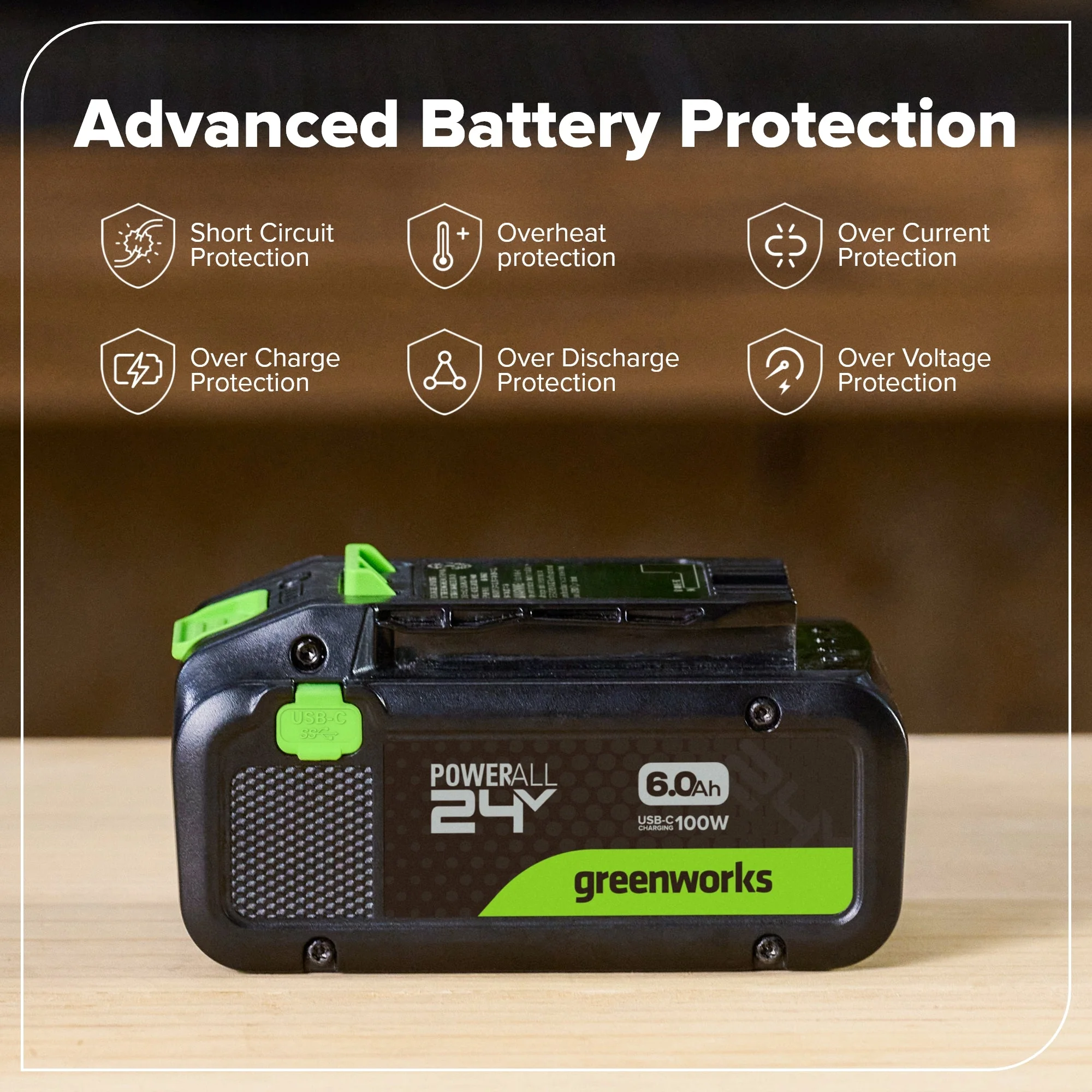24V 6.0Ah Battery with Bi-Directional USB-C Port - Image 3