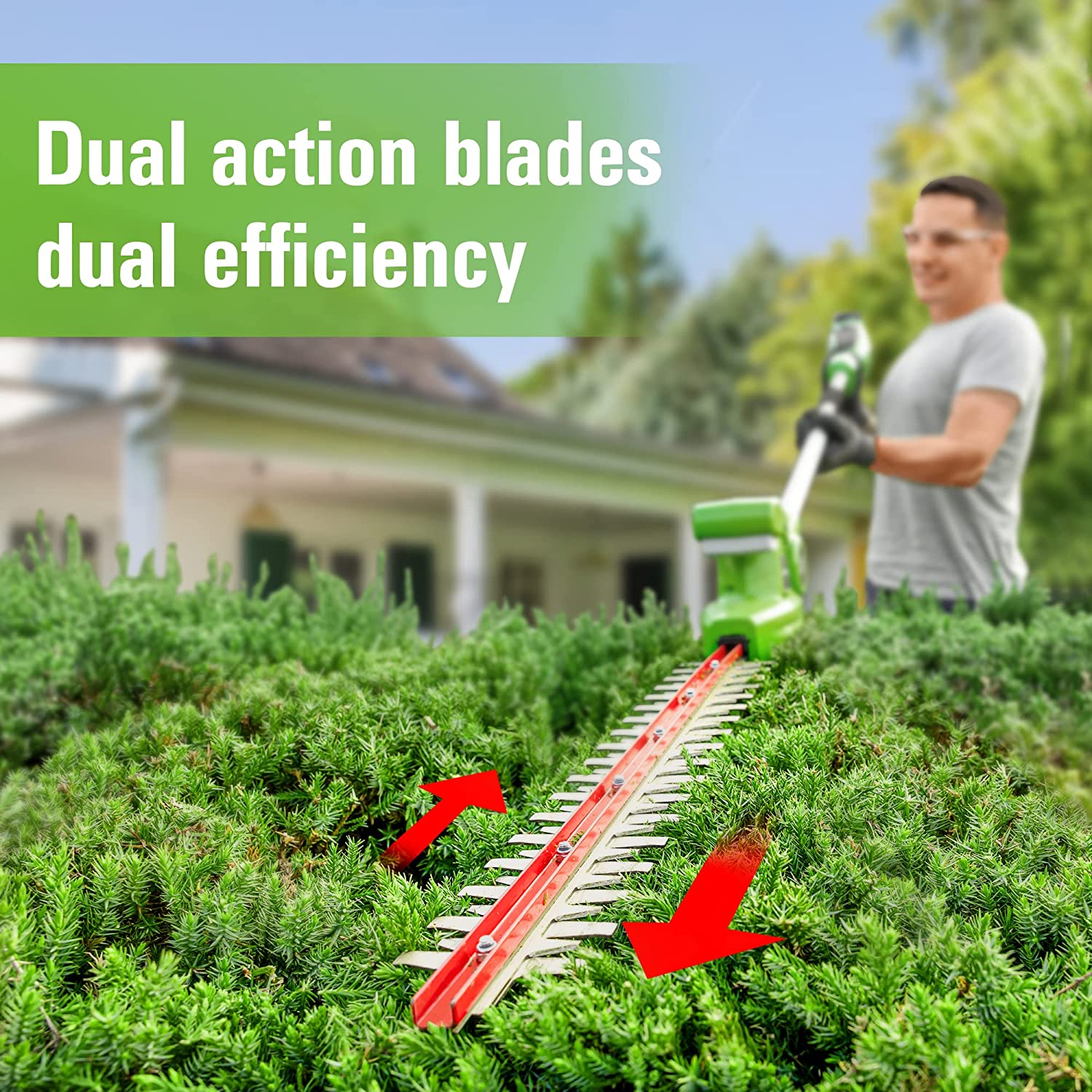 24V 8" Cordless Battery Polesaw and Pole Hedge Trimmer Combo Kit, 2Ah USB Battery and Charger - Image 7