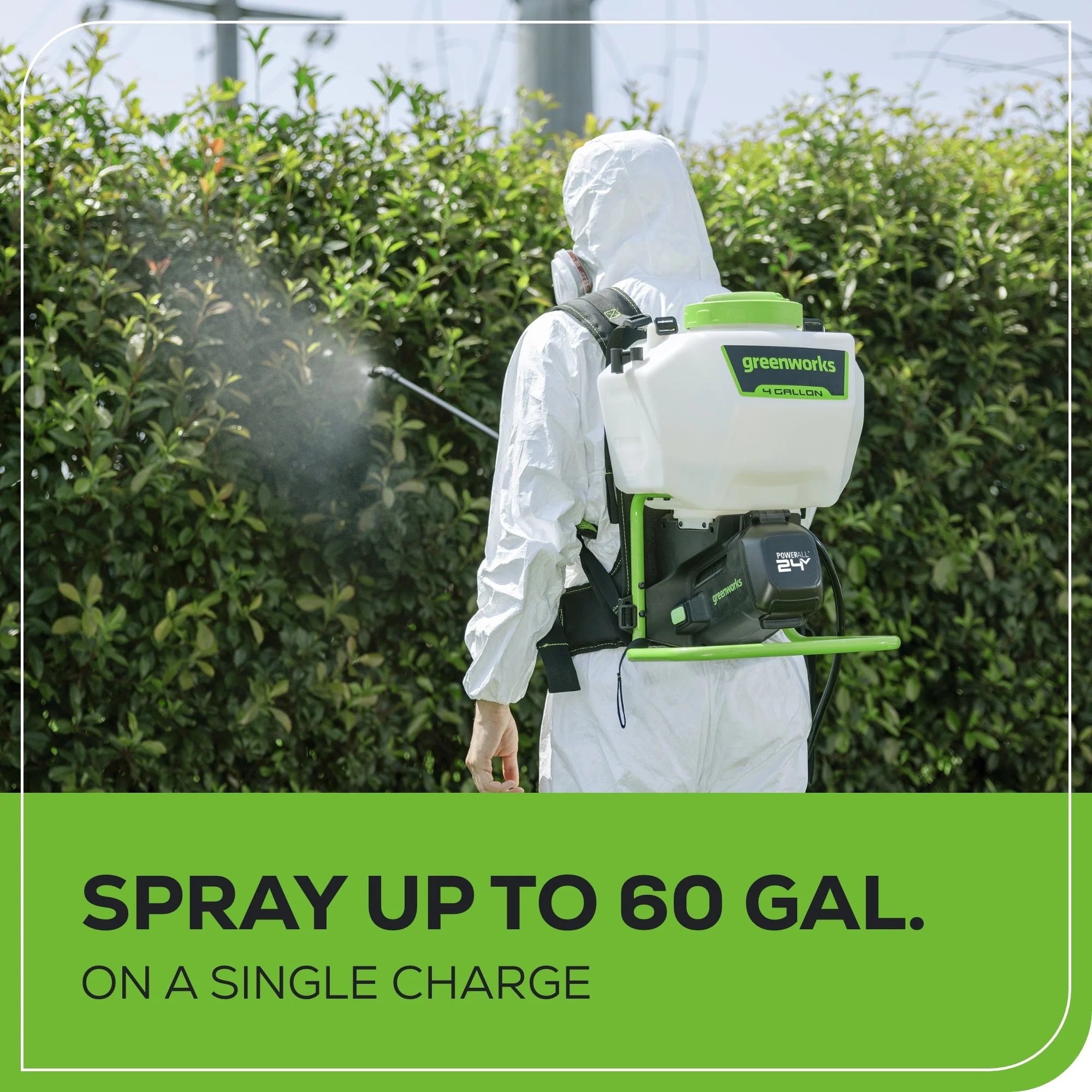 24V Cordless Battery Backpack Sprayer: 2.0 Ah USB Battery and Charger - Image 4