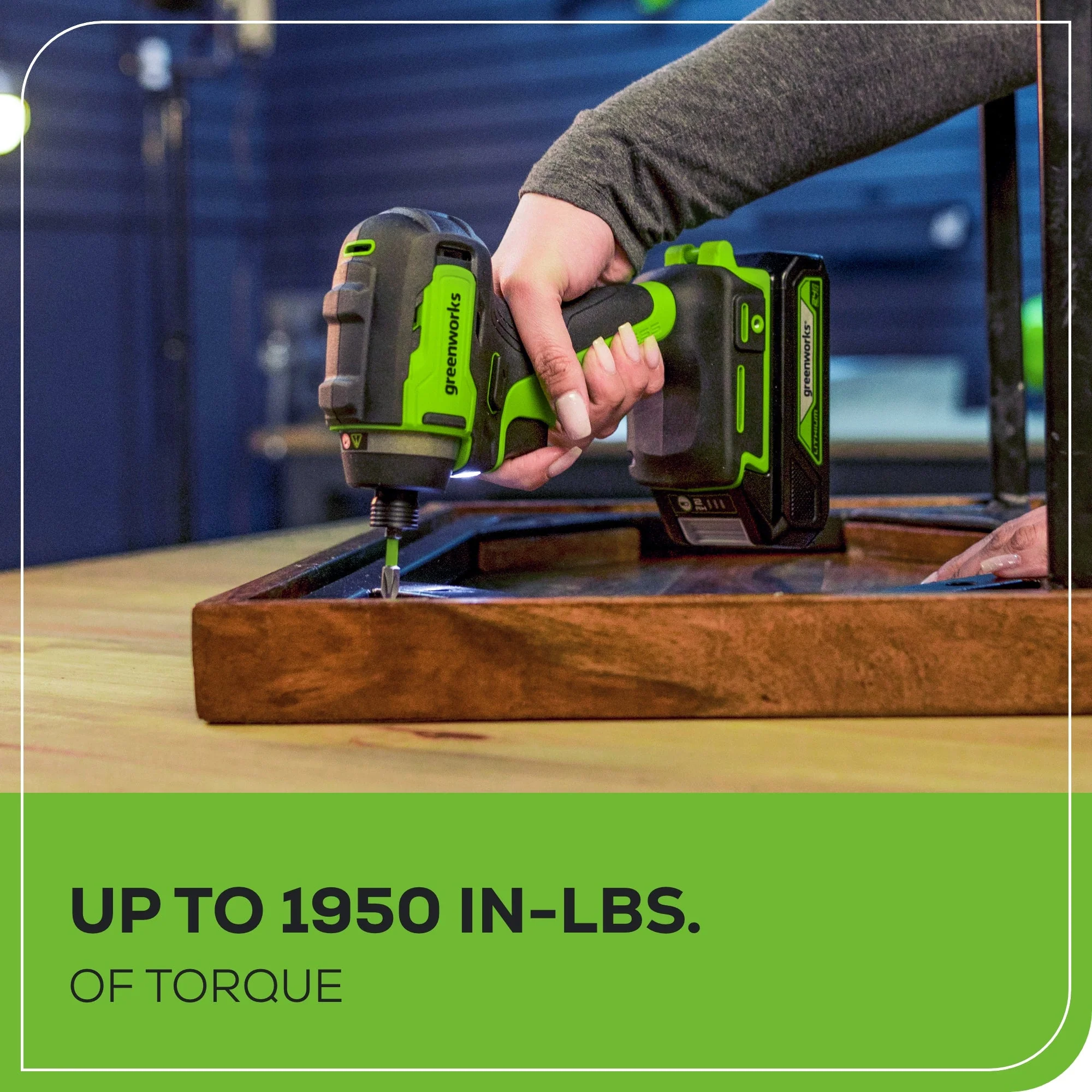 24V 1/4" 1950 in/lbs Brushless Impact Driver Kit (8-piece Bit Set and Tool Bag Included): (2) 2Ah Batteries and Charger - Image 7