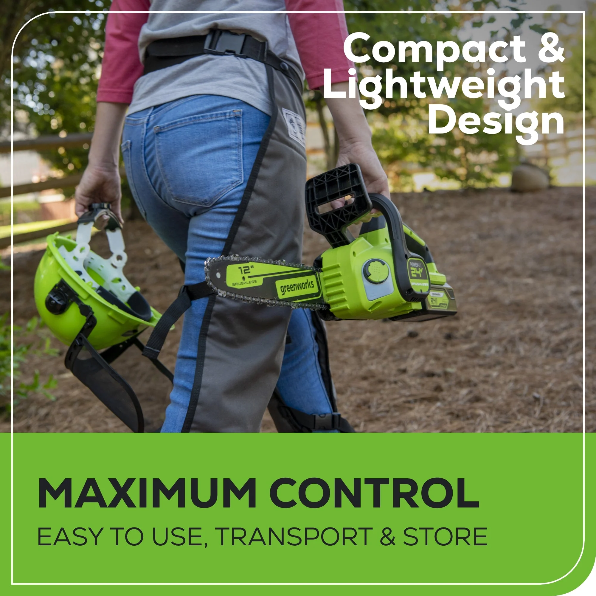 24V 12" Cordless Battery Chainsaw: 4.0 Ah USB Battery and Charger - Image 5