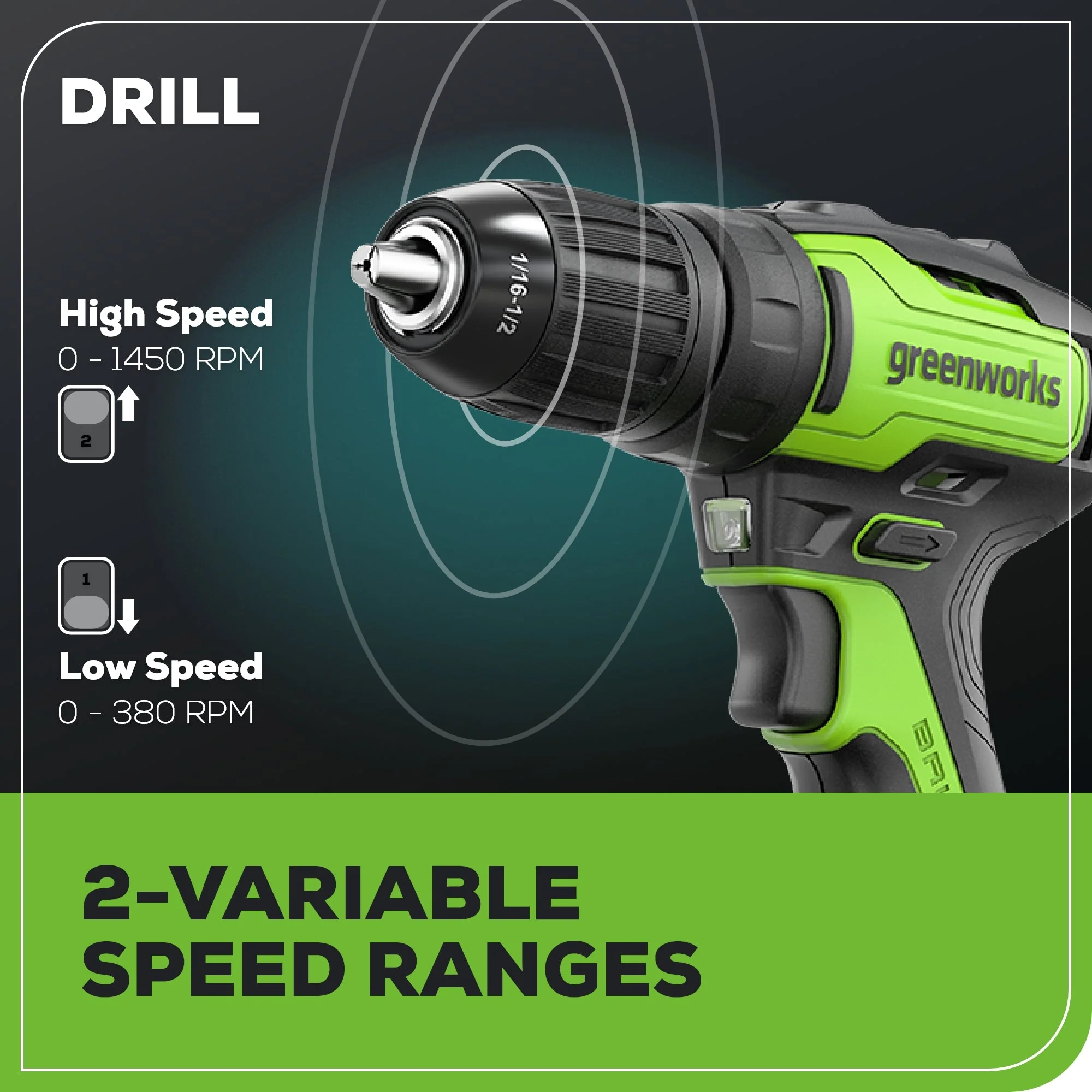 24V Brushless 1/2" 310 in/lbs Drill Kit: (2) 2Ah Batteries and Charger, 8-piece Bit Set and Tool Bag Included - Image 6