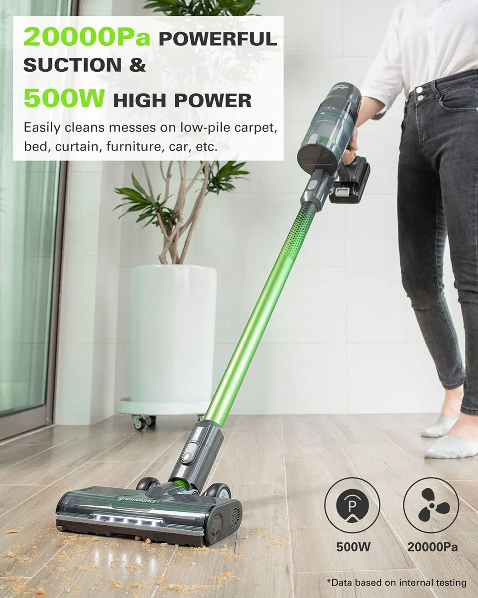 24V Cordless Green Stick Vacuum 3-in-1 Bundle: (2) 4.0 Ah Batteries and Charging Stand - Image 4