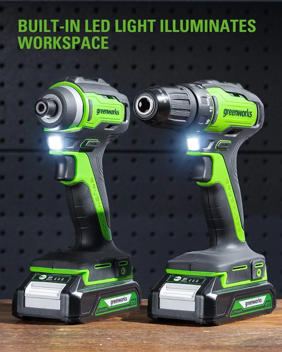 24V Cordless Battery Drill / Driver and Impact Driver w/ Two (2) 2.0Ah Batteries & Charger - Image 6