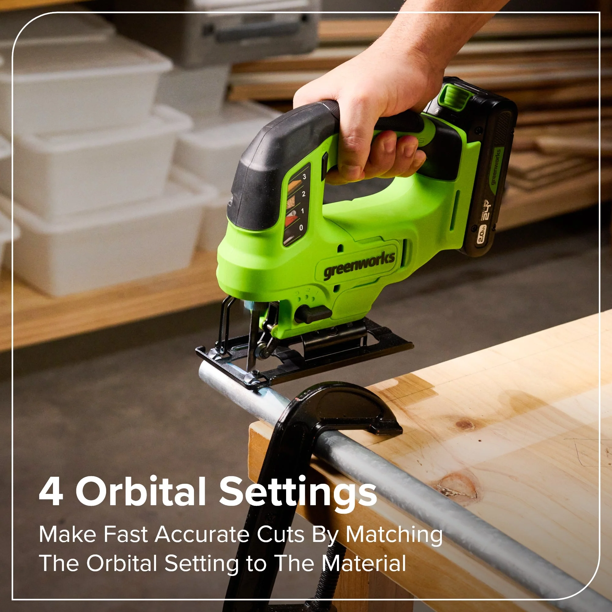 24V Brushless Power Tool 8PC Combo Kit: (2) 4.0 Ah and (1) 2.0 Ah USB-C Batteries and Charger - Image 10
