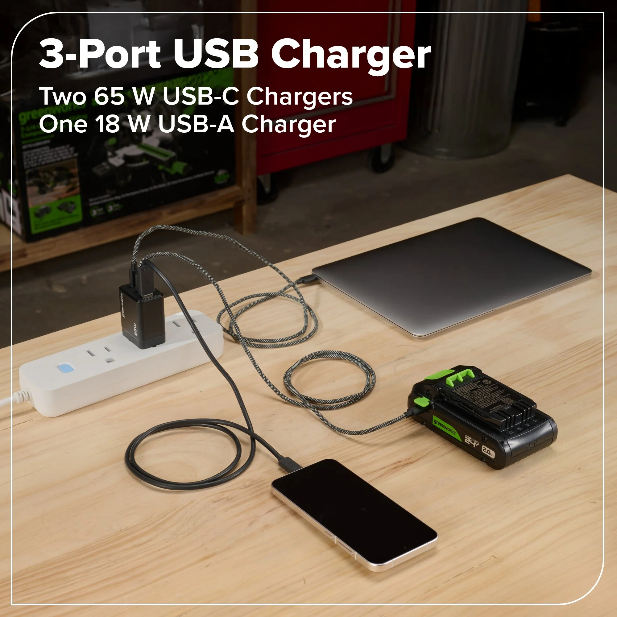 24V Brushless Power Tool 8PC Combo Kit: (2) 4.0 Ah and (1) 2.0 Ah USB-C Batteries and Charger - Image 33