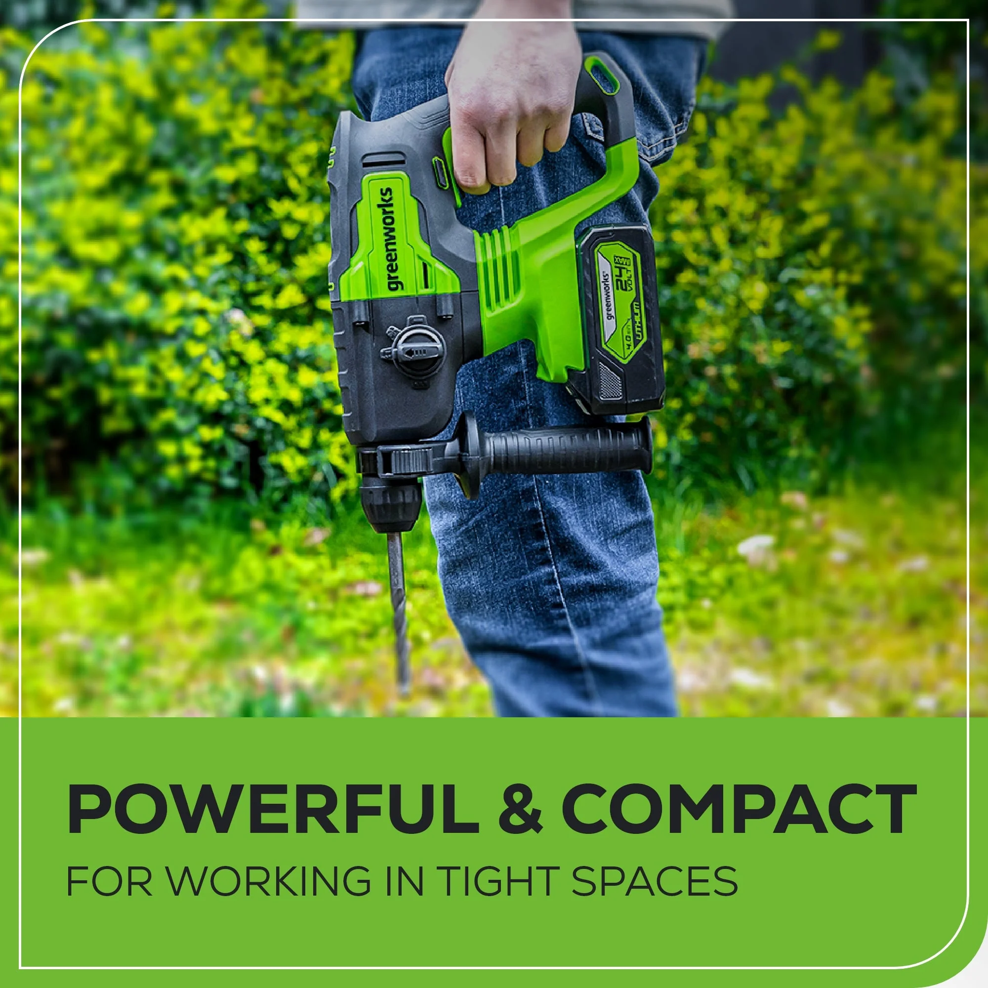 24V SDS-Plus 2J Brushless Rotary Hammer Drill: 4.0 Ah USB Battery and Charger - Image 8