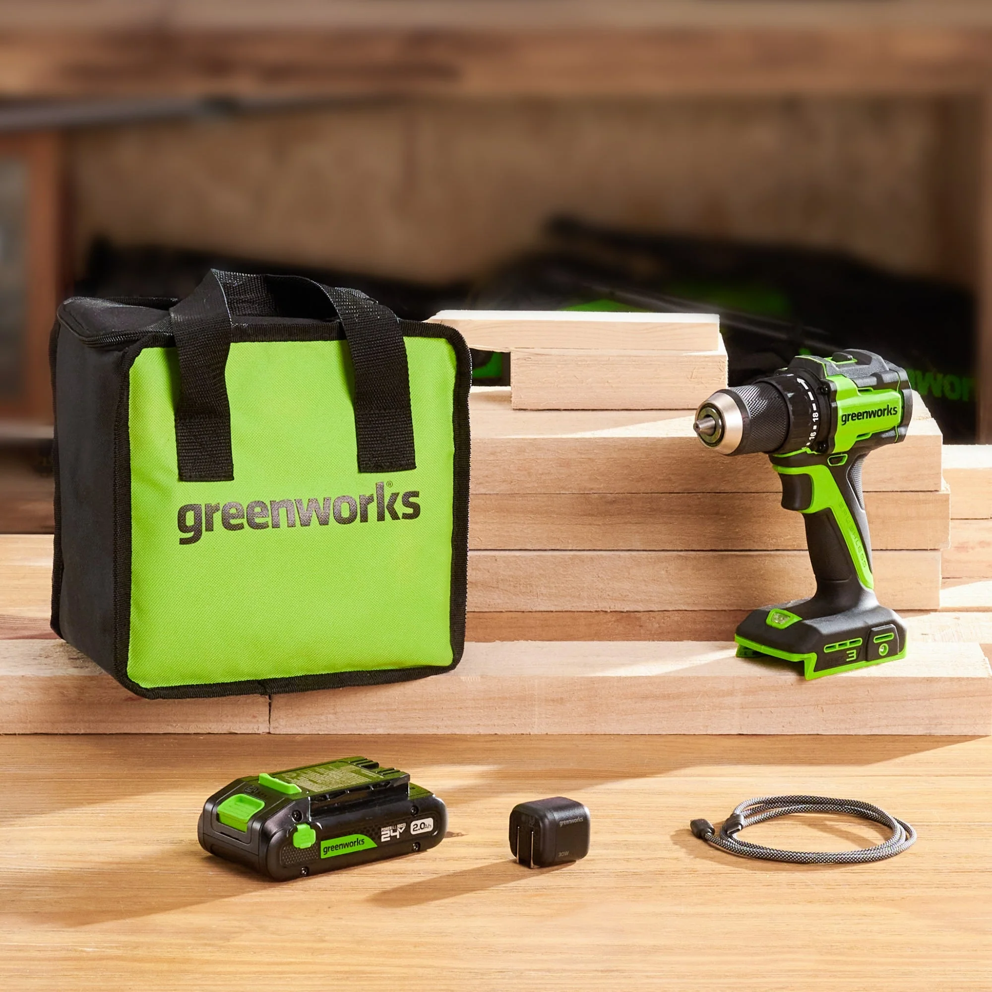 24V Cordless Battery 1/2" 400 in/lbs Drill Driver: 2.0 Ah USB-C Battery and 30W USB-C Fast Charger - Image 3