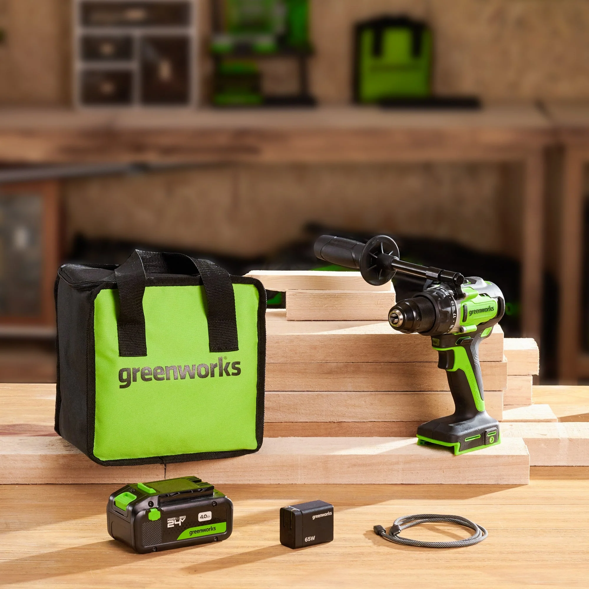 24V Cordless Battery 1/2" 800 in/lbs Drill Driver: 4.0 Ah USB-C Battery and 65W USB-C Fast Charger - Image 3