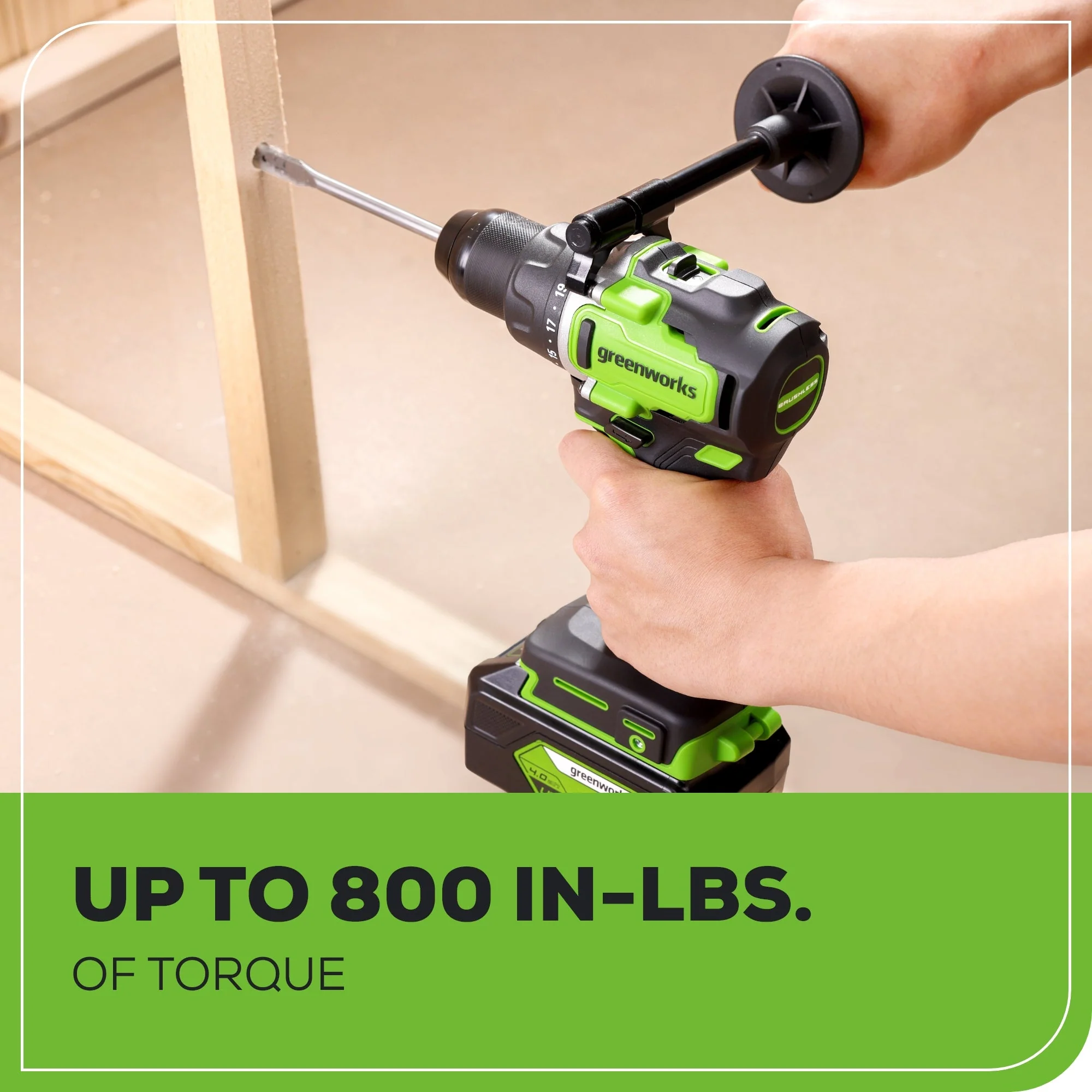 24V Cordless Battery 1/2" 800 in/lbs Drill Driver: 4.0 Ah USB Battery and Charger - Image 7