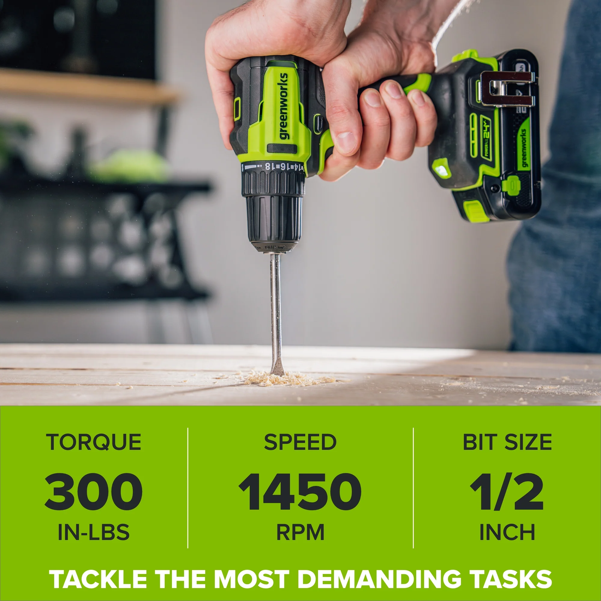 24V PowerAll 3/8" Drill and Impact Driver Combo Kit with (2) 2.0 Ah USB-C Batteries, 30W USB-C Charger Block, and 3' 100W USB-C Cable - Image 10