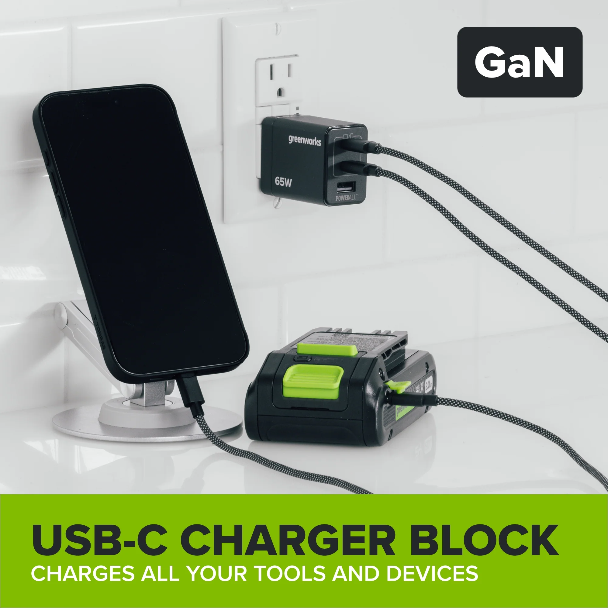 24V PowerAll 3/8" Drill and Impact Driver Combo Kit with (2) 2.0 Ah USB-C Batteries, 30W USB-C Charger Block, and 3' 100W USB-C Cable - Image 20