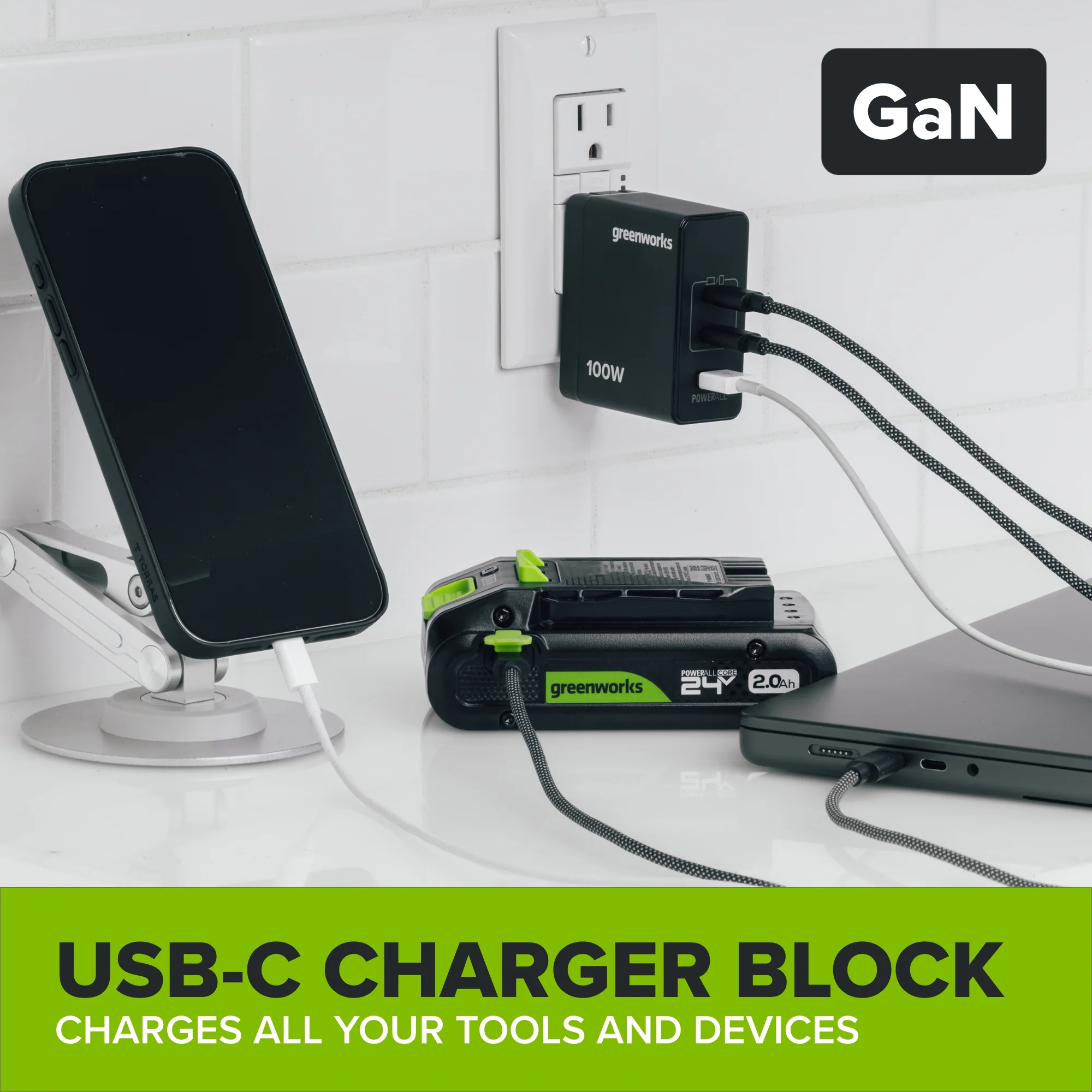 24V PowerAll 3/8" Drill and Impact Driver Combo Kit with (2) 2.0 Ah USB-C Batteries, 30W USB-C Charger Block, and 3' 100W USB-C Cable - Image 21