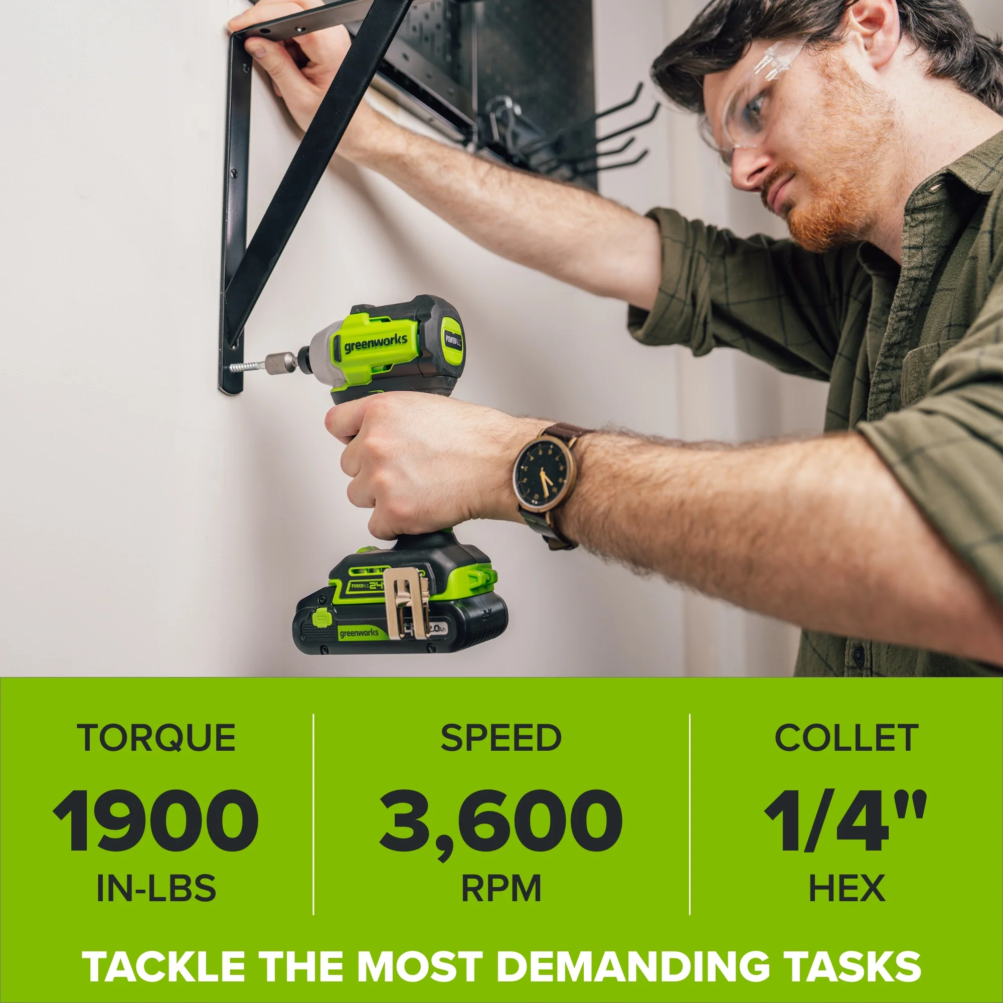 24V PowerAll 3/8" Drill and Impact Driver Combo Kit with (2) 2.0 Ah USB-C Batteries, 30W USB-C Charger Block, and 3' 100W USB-C Cable - Image 6