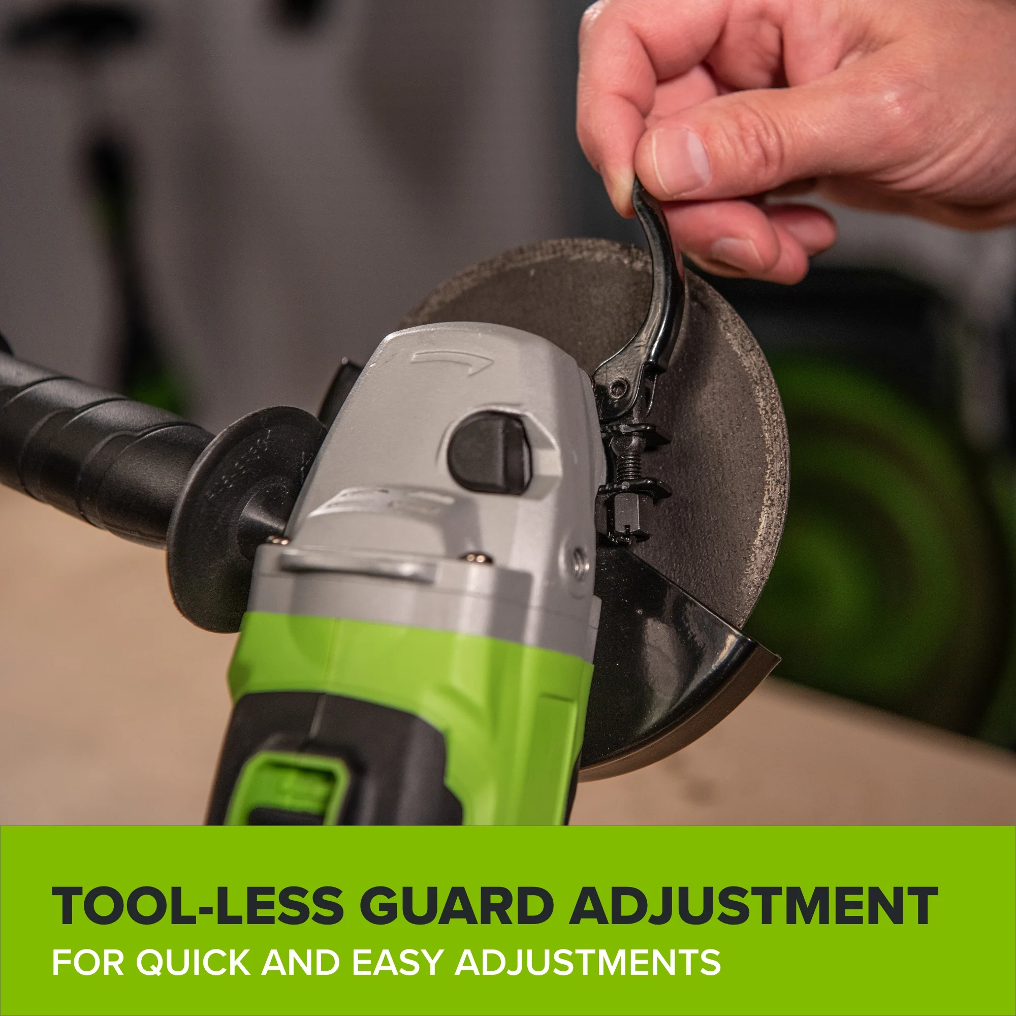 24V PowerAll 4-1/2" Angle Grinder, with Handle, Grinding Wheel, and Guards - Image 9