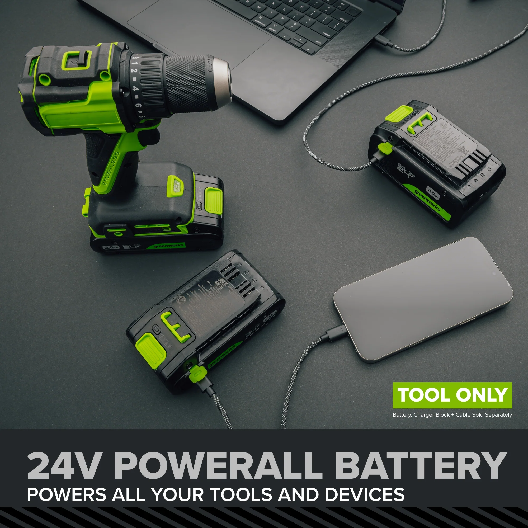24V PowerAll Pro 4-1/2" Angle Grinder, with Handle, Grinding Wheel, Guards, and Spanner Wrench - Image 17