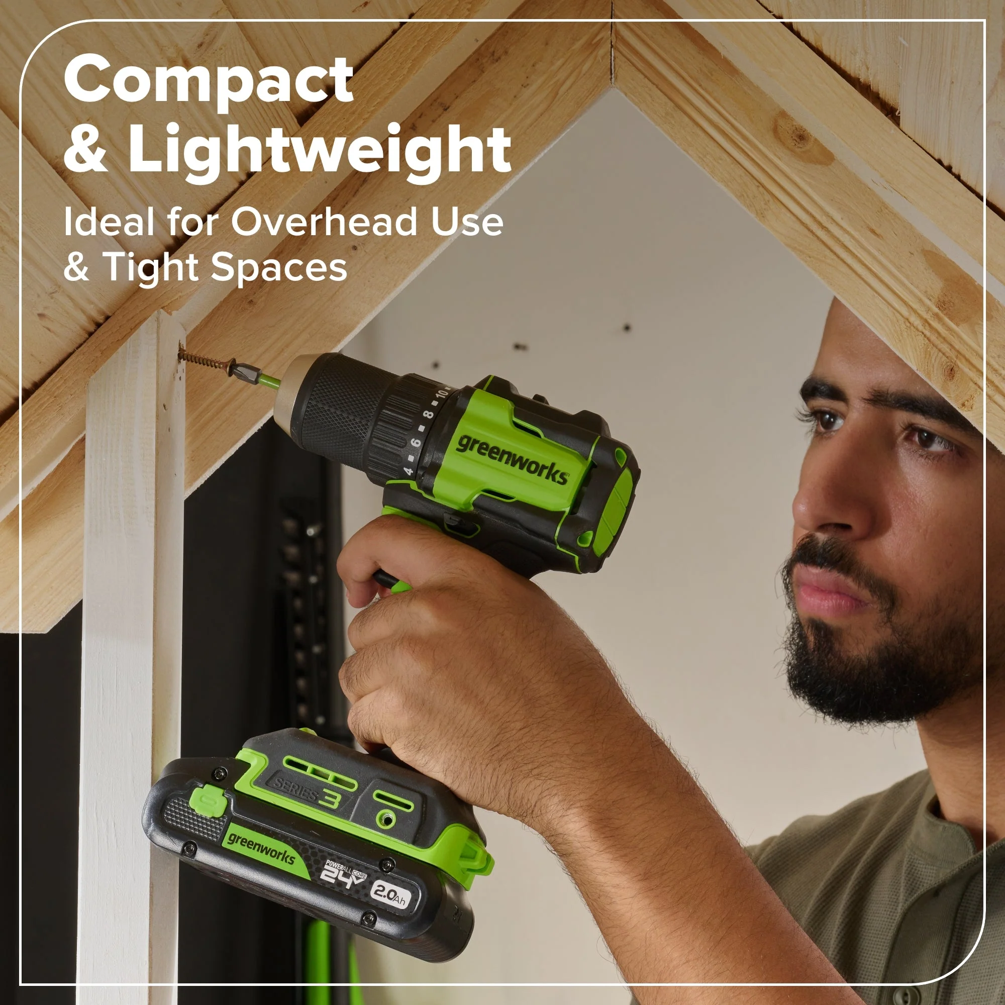 24V Cordless Battery 400 in-lbs Drill / Driver and 1950 in-lbs Impact Driver, Two(2) 2.0 Ah USB-C Batteries and 65W USB-C Fast Charger - Image 8