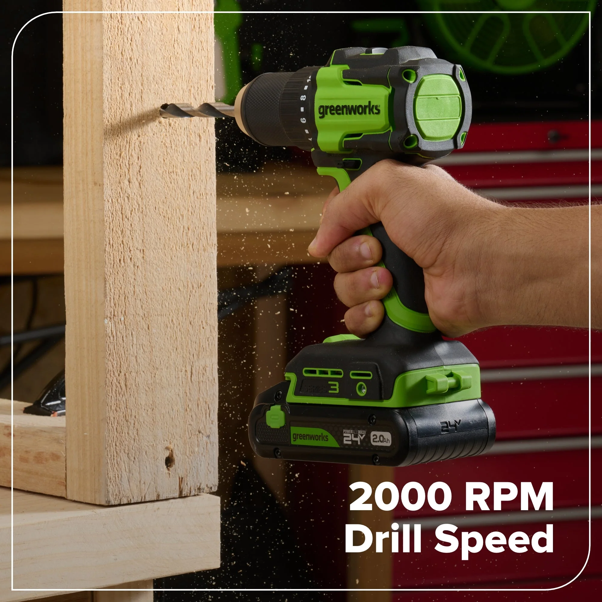 24V Cordless Battery 400 in-lbs Drill / Driver and 1950 in-lbs Impact Driver, Two(2) 2.0 Ah USB-C Batteries and 65W USB-C Fast Charger - Image 9