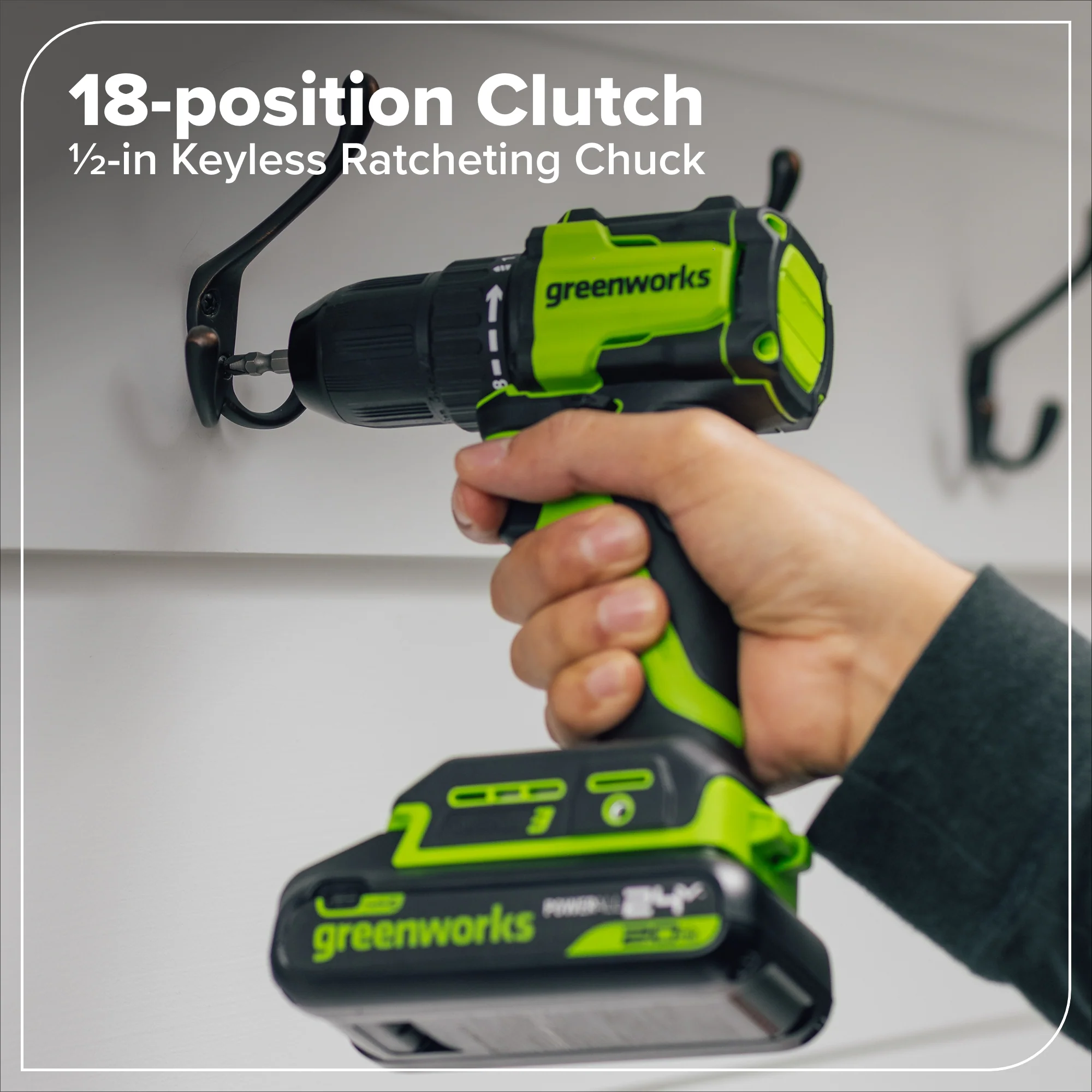24V Cordless Battery 1/2" 400 in-lbs Drill / Driver: 2.0 Ah Batteries and Charger - Image 5
