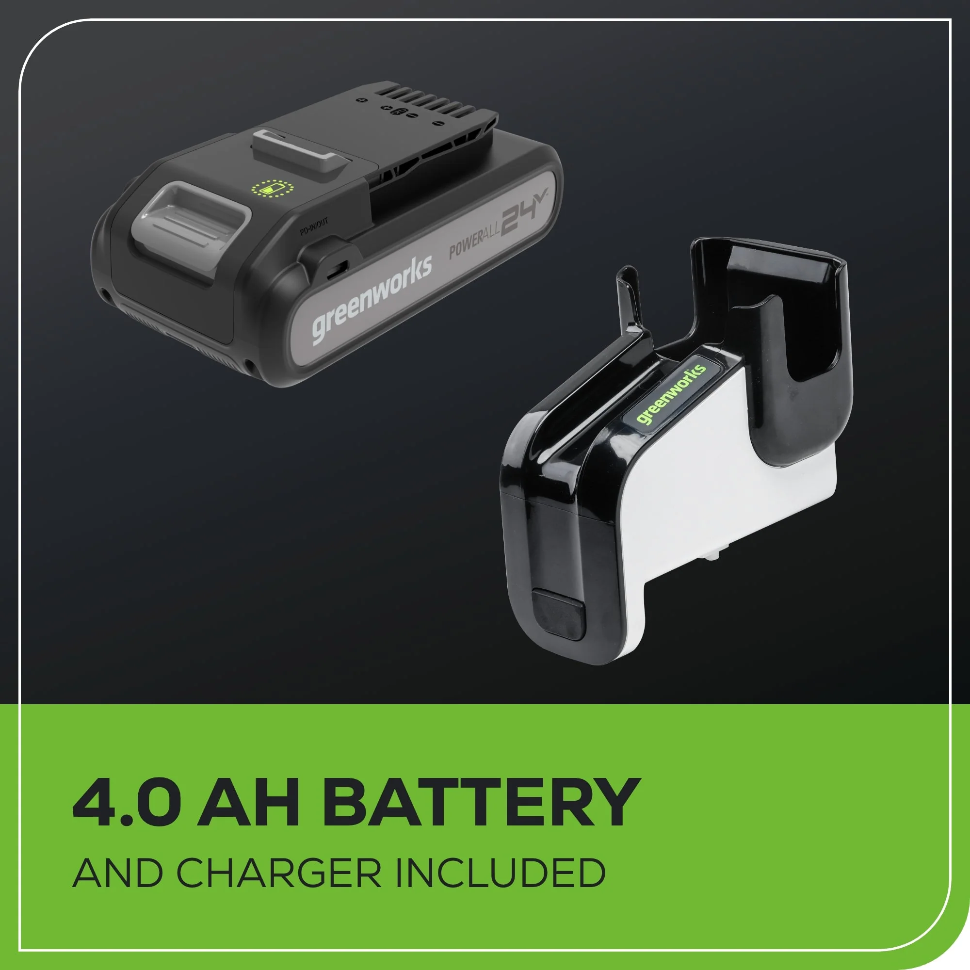 24V Cordless Battery Green Stick Vacuum: 4.0 Ah Battery and Compact Charger - Image 12