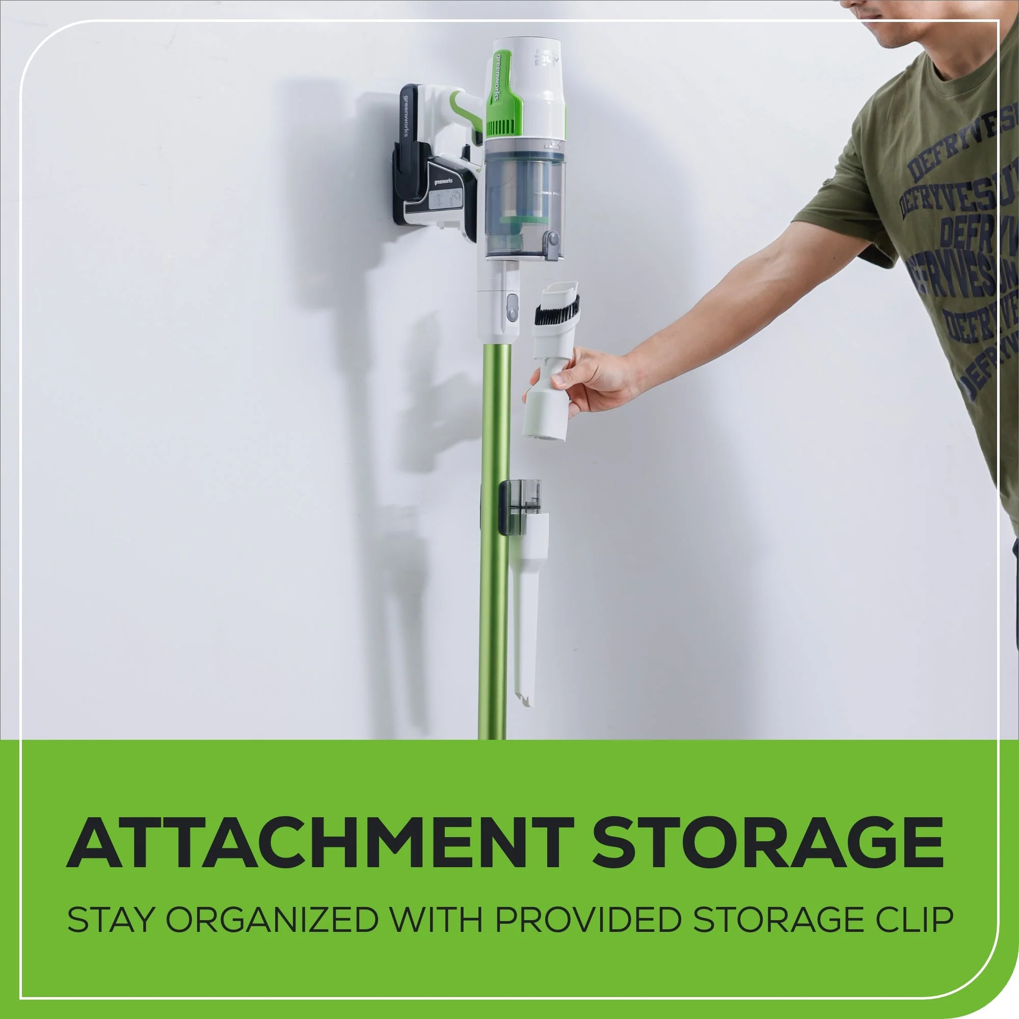 24V Cordless Battery Green Stick Vacuum: 4.0 Ah Battery and Compact Charger - Image 7