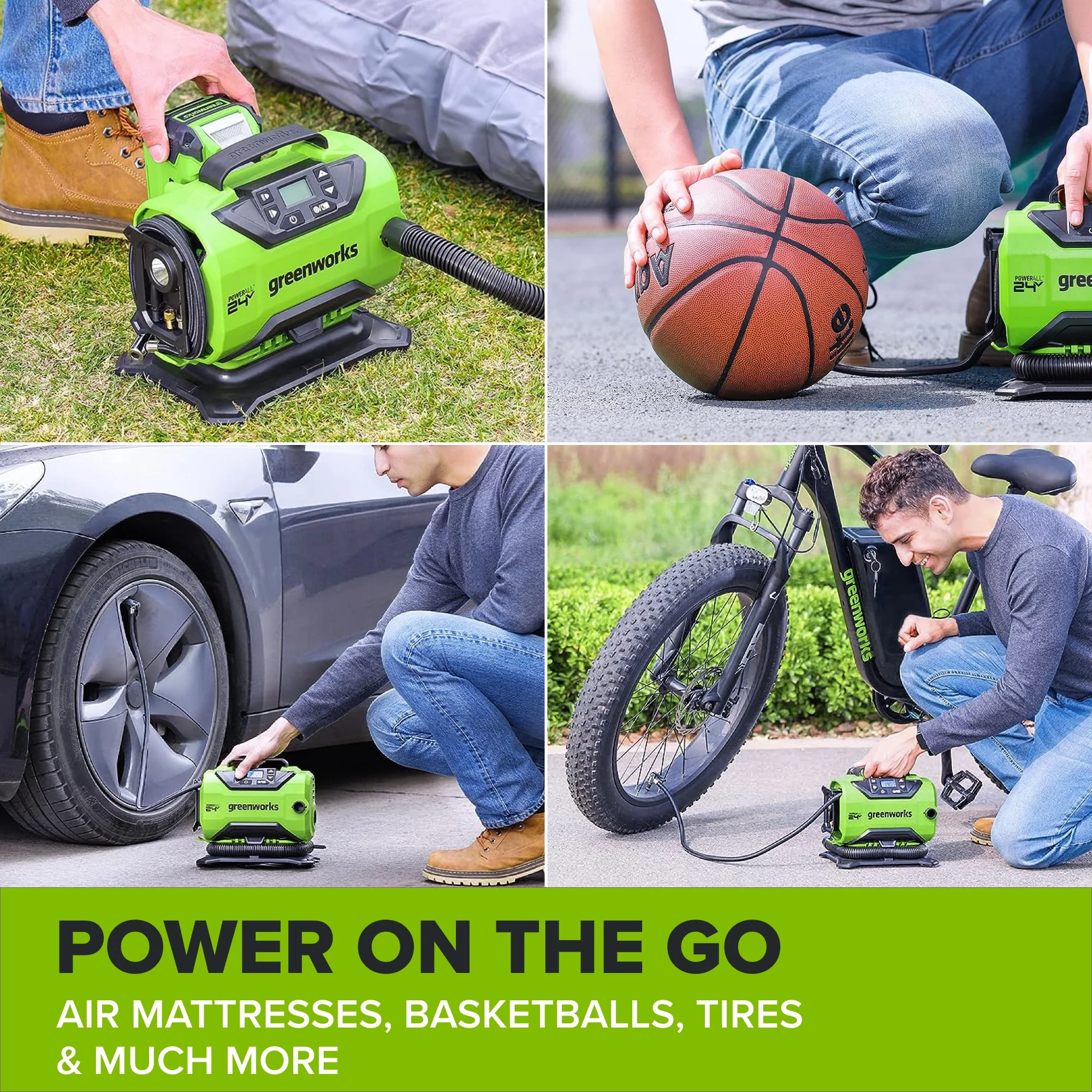 24V PowerAll Dual-Power Inflator/Deflator, with Pinch Valve Adaptor, Sports Ball Needle, Brass Presta Valve Adaptor, and Narrow Pinch Valve Nozzle - Image 12