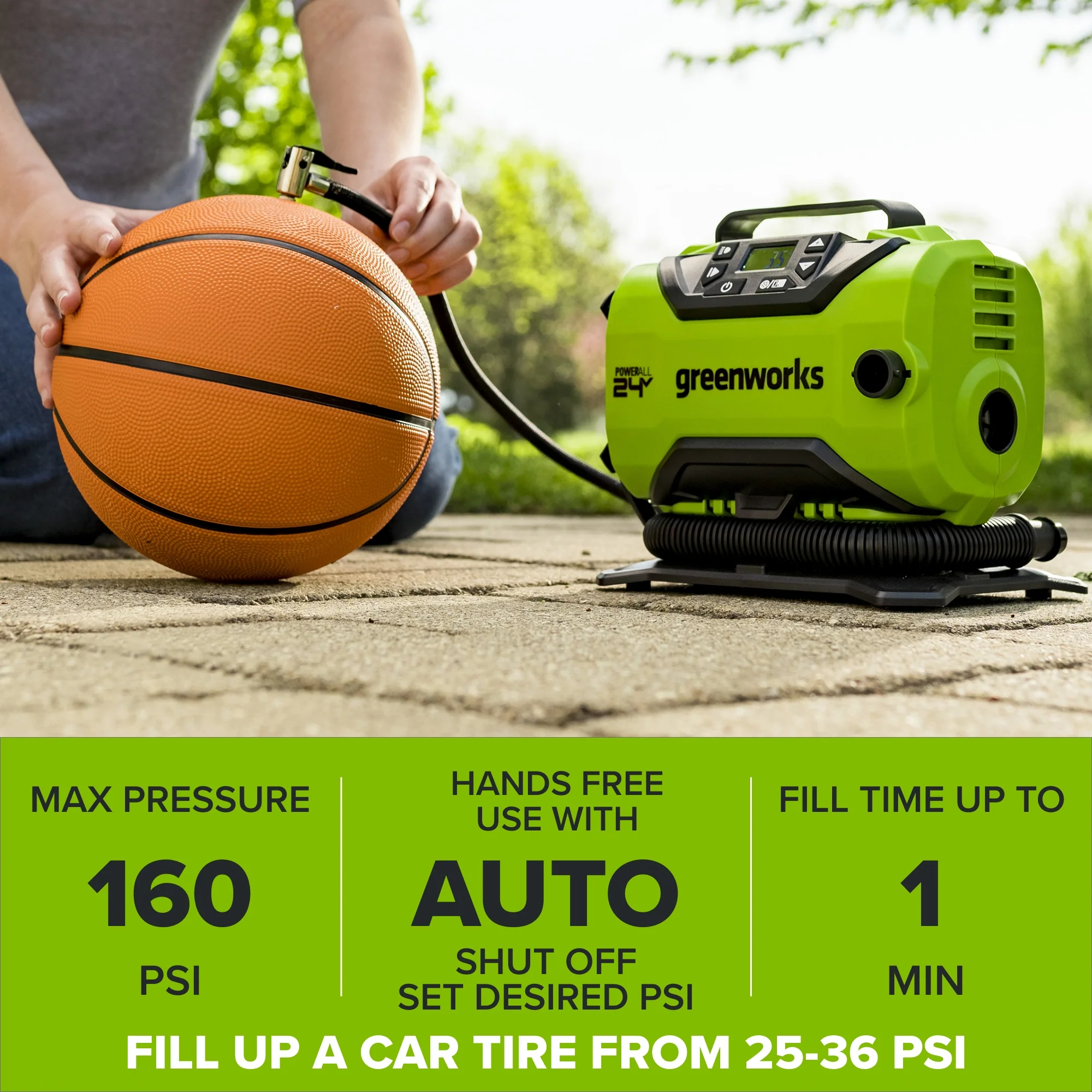 24V PowerAll Dual-Power Inflator/Deflator, with Pinch Valve Adaptor, Sports Ball Needle, Brass Presta Valve Adaptor, and Narrow Pinch Valve Nozzle - Image 6