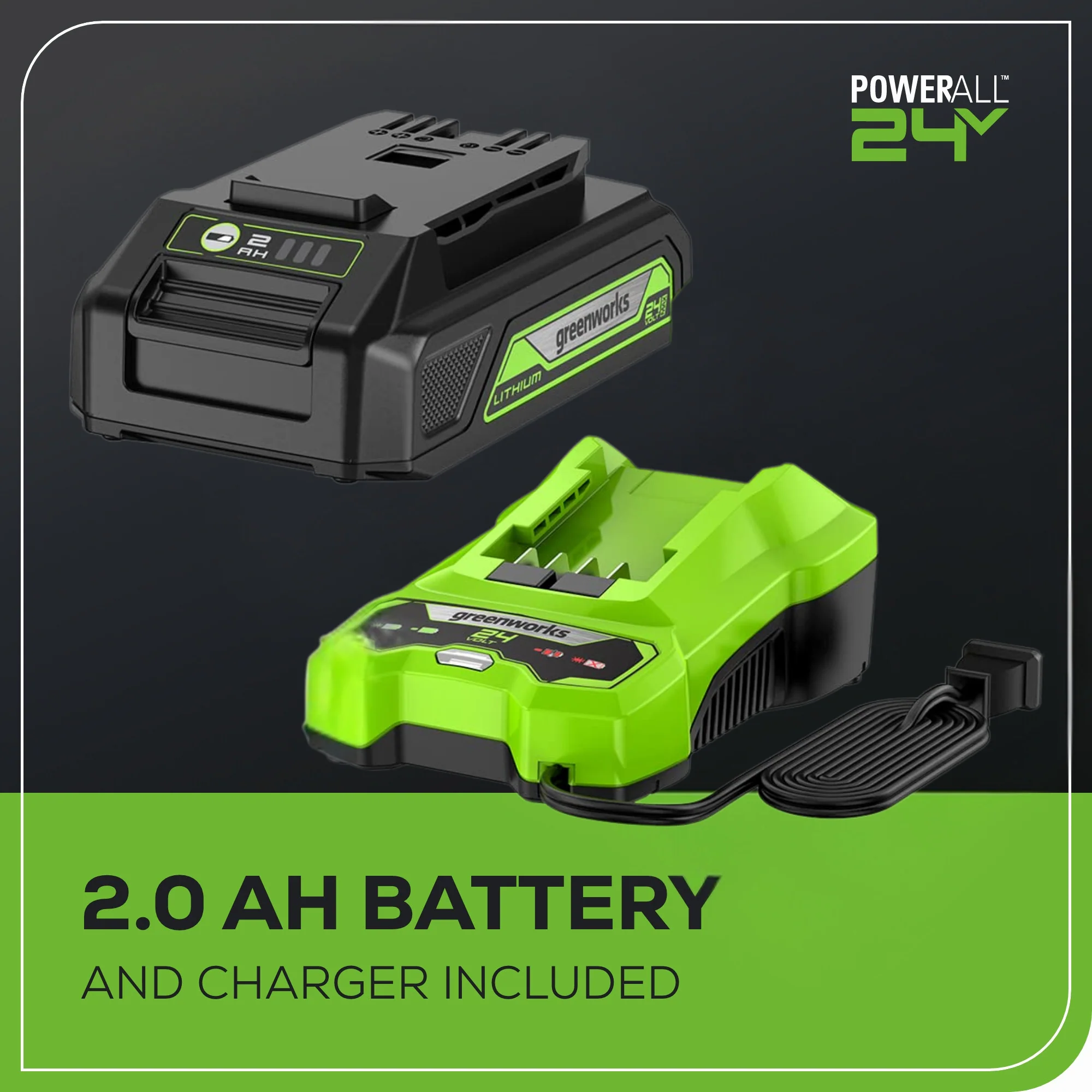 24V Cordless Battery Inflator, (1) 2Ah USB Battery and Charger - Image 10