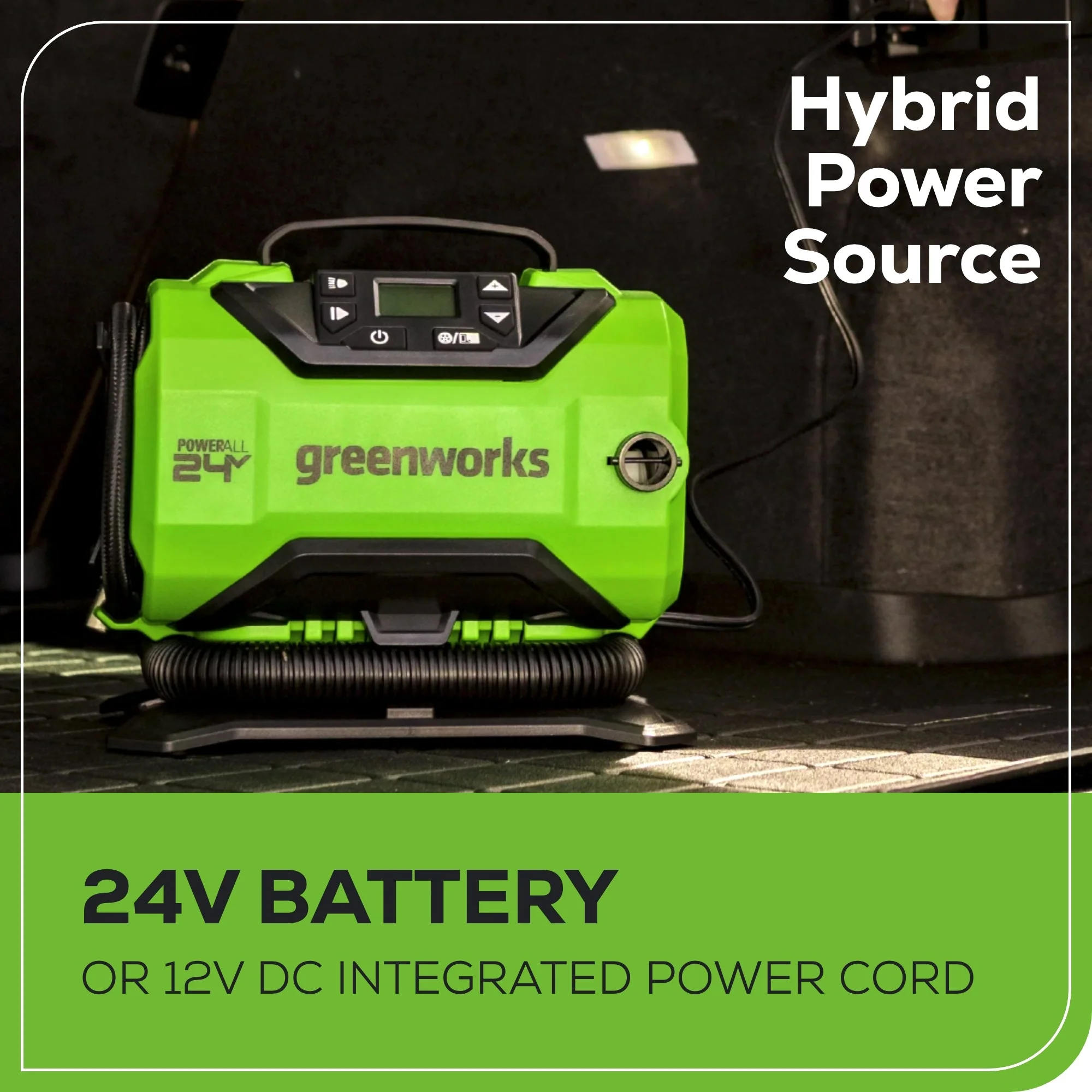 24V Cordless Battery Inflator, (1) 2Ah USB Battery and Charger - Image 7