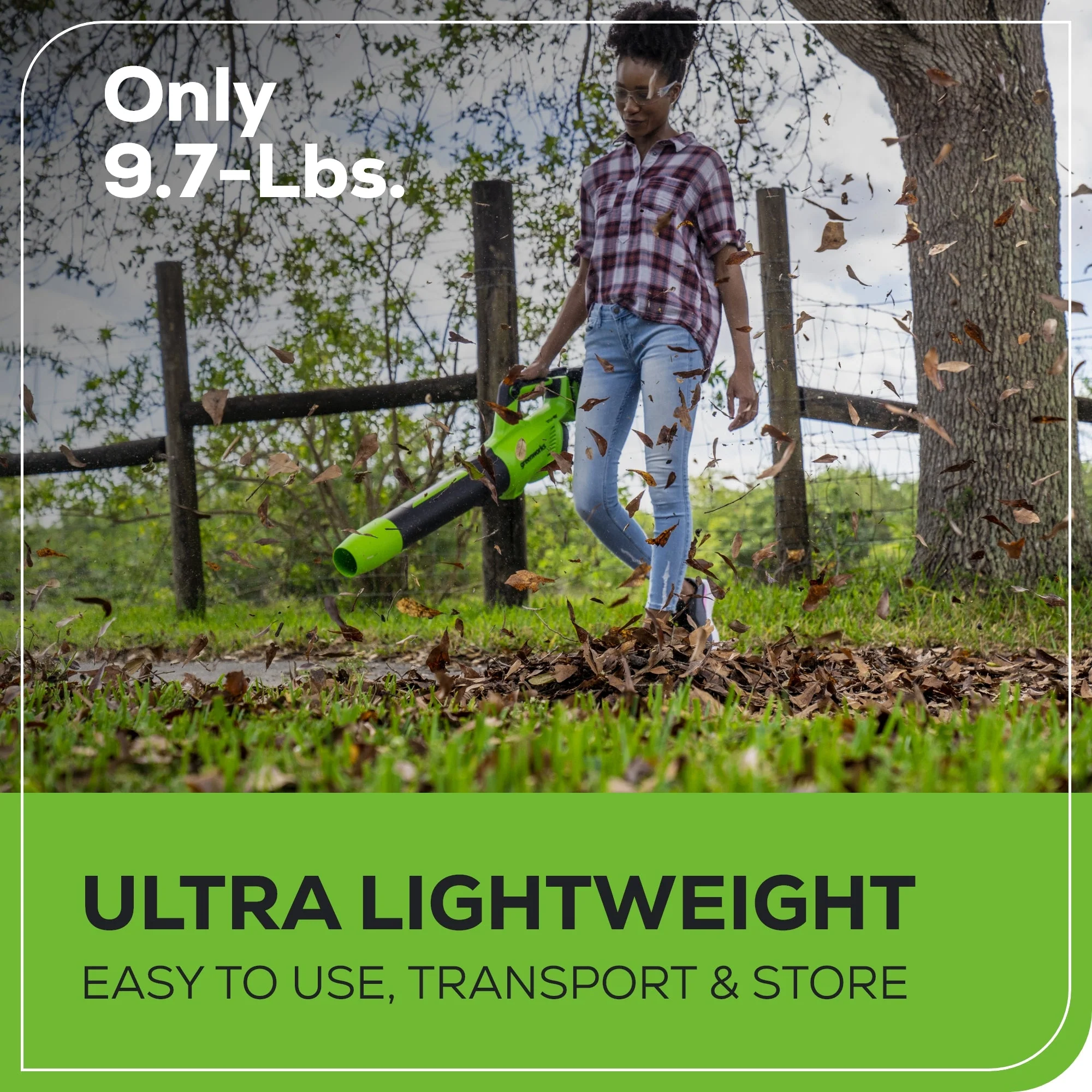 48V (24V x 2) 585 CFM Cordless Battery Leaf Blower w/ (2) 4.0 Ah USB Batteries & Dual Port Charger - Image 3