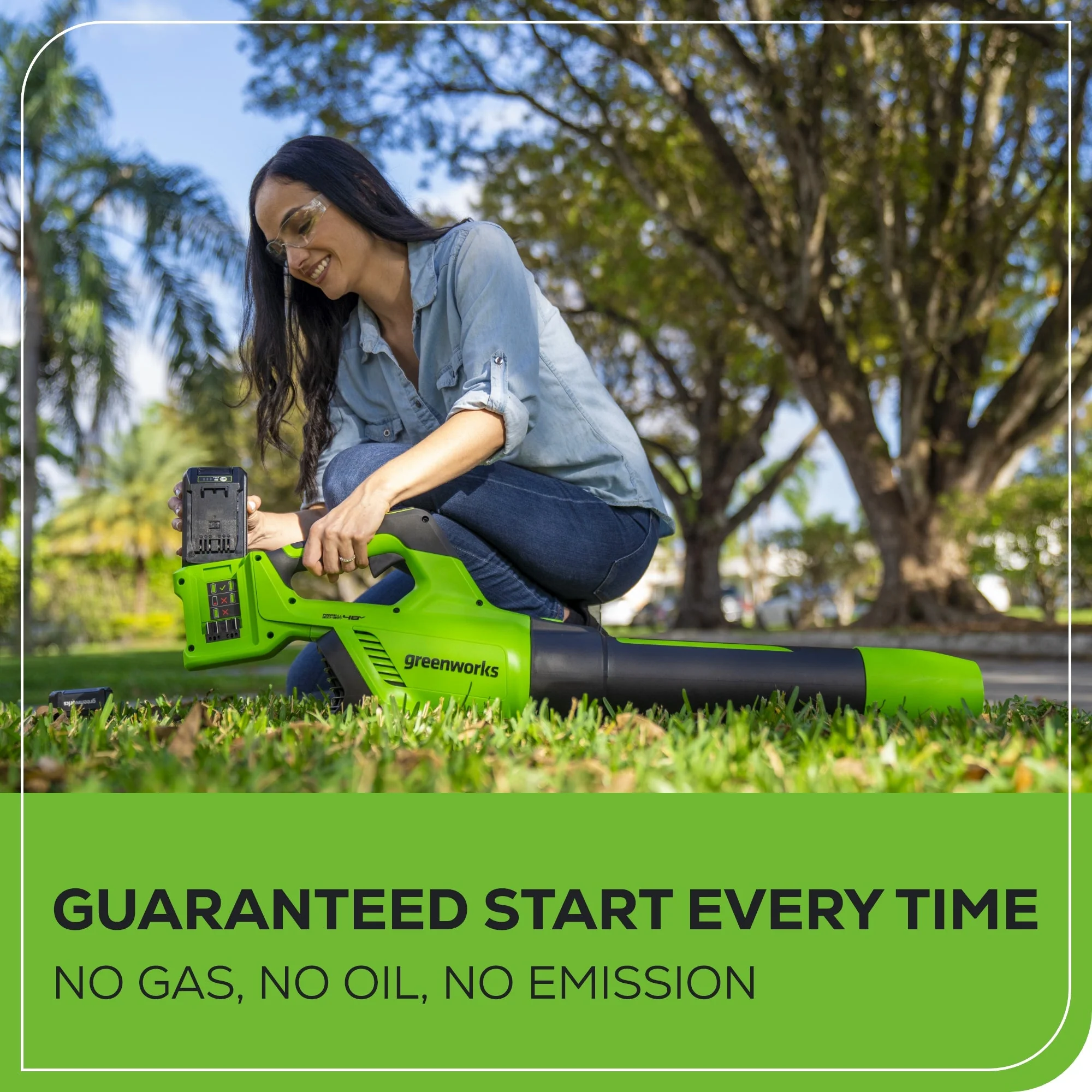 48V (24V x 2) 585 CFM Cordless Battery Leaf Blower w/ (2) 4.0 Ah USB Batteries & Dual Port Charger - Image 6