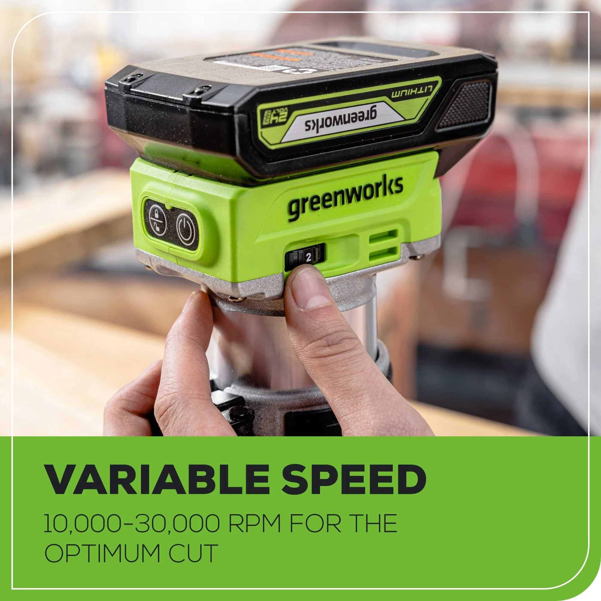 24V Cordless Battery Compact Router: 2.0 Ah Battery and Charger - Image 6