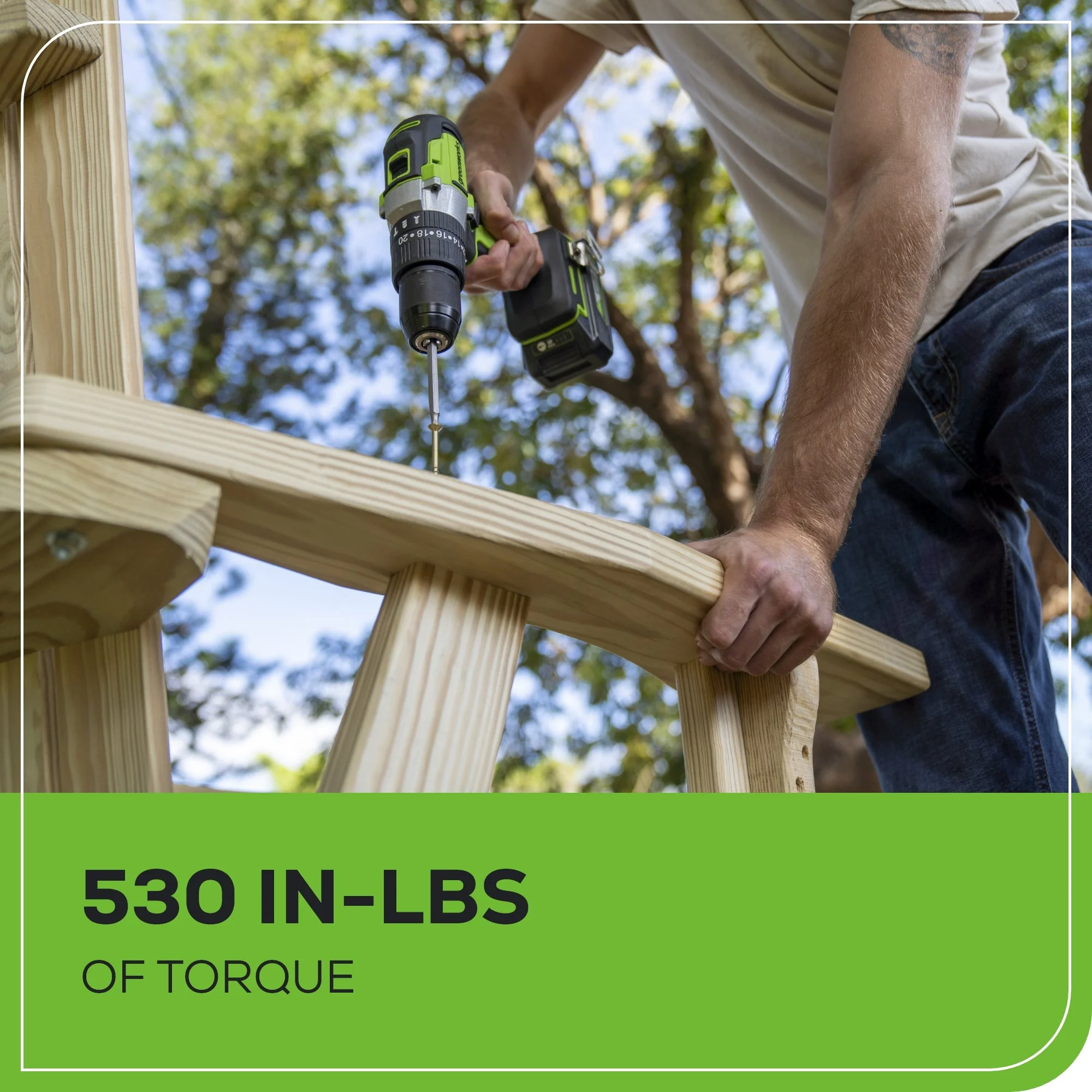 24V 1/2" 530 in/lbs Hammer Drill: 2.0 Ah Battery and Charger - Image 6