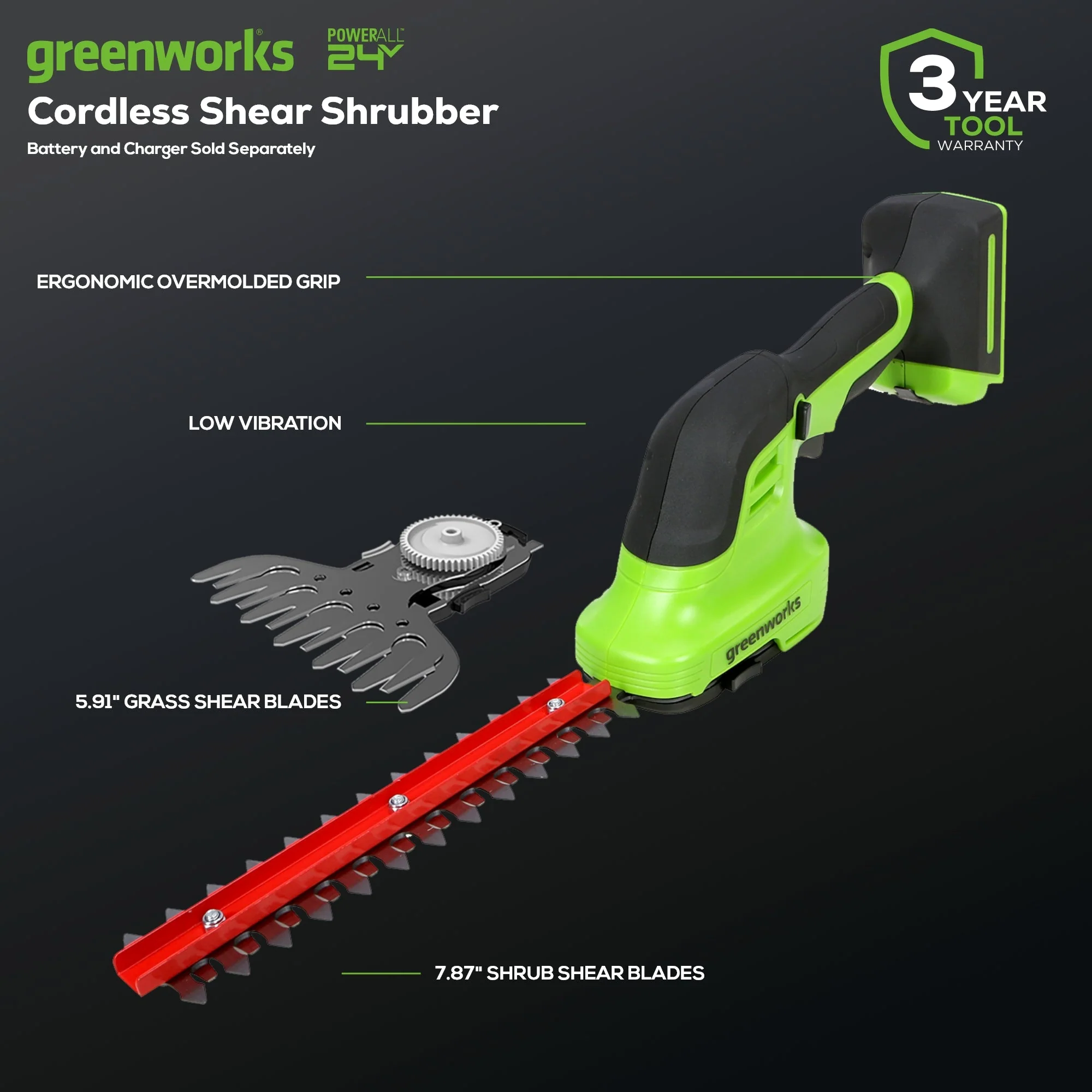 24V Shear Shrubber (Tool Only) - Image 2