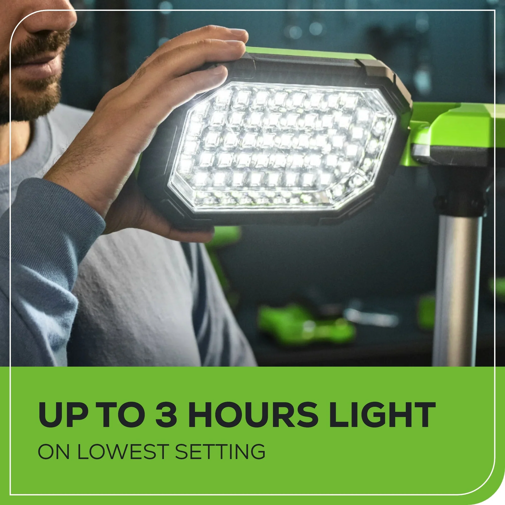 24V Cordless Battery Standing Light Kit: 2.0 Ah Battery and Charger - Image 6