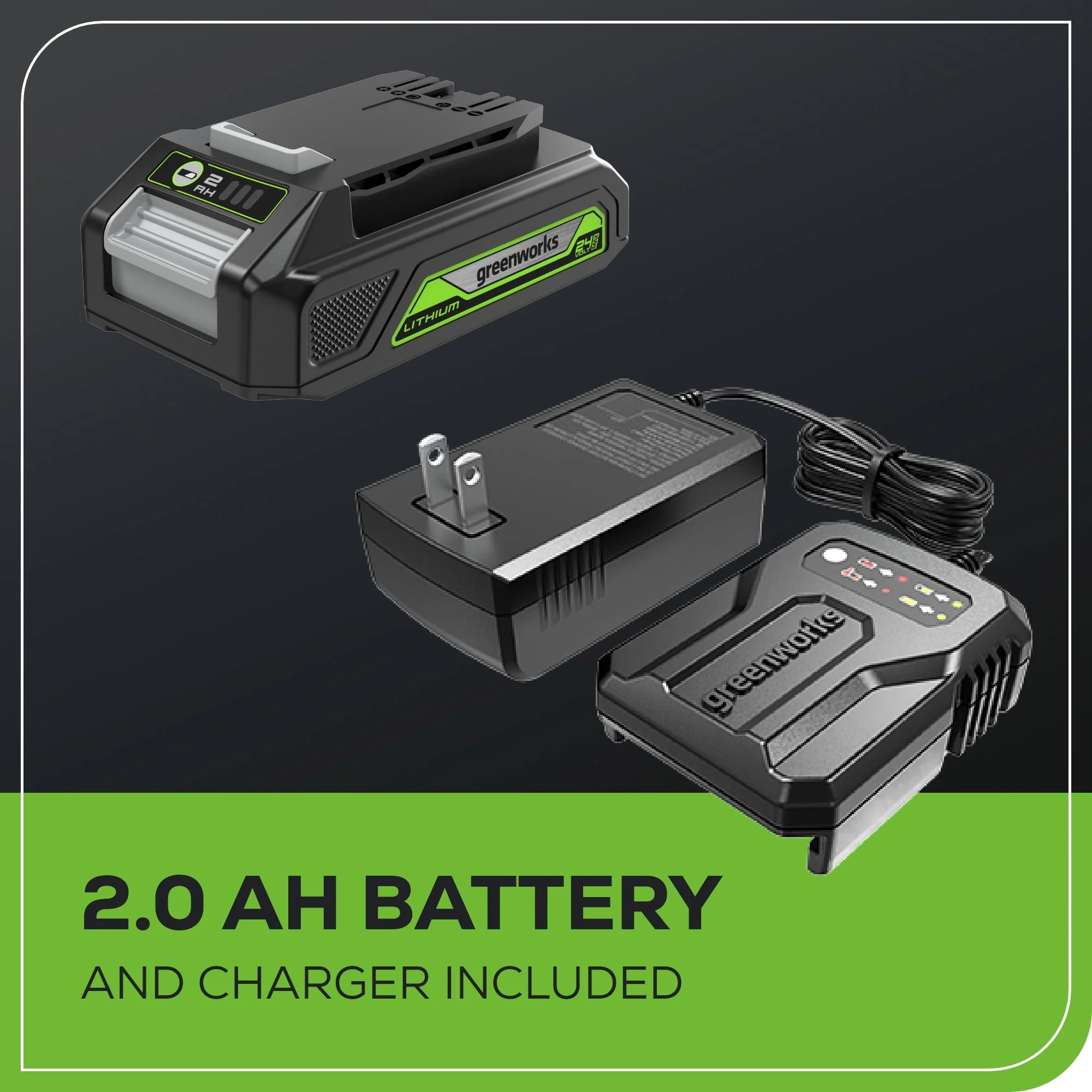 24V Cordless Battery Standing Light Kit: 2.0 Ah Battery and Charger - Image 9