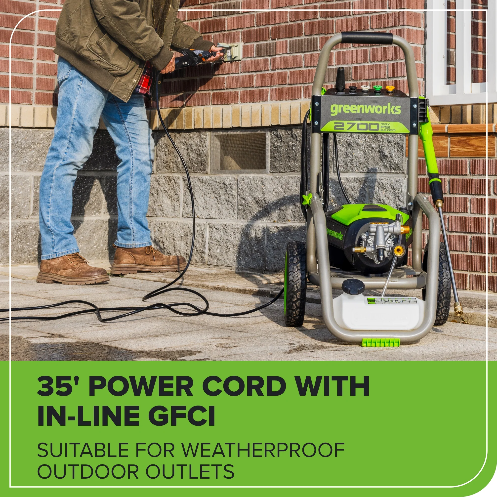 2700 PSI 1.2 GPM Cold Water Electric Pressure Washer - Image 12