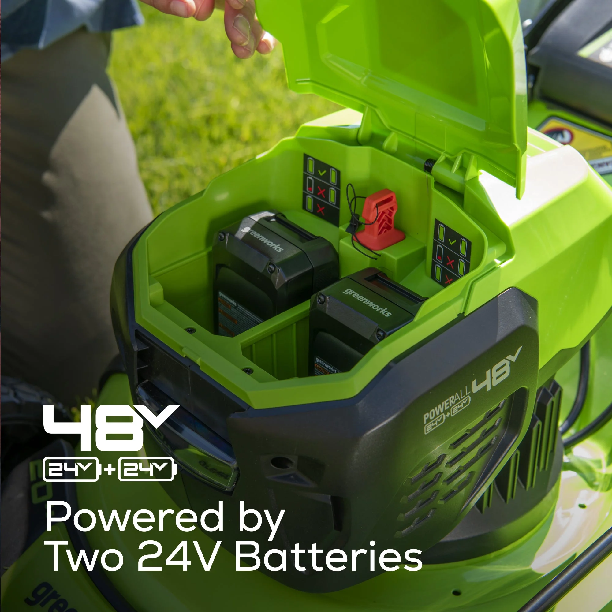 48V (24V x 2) 20" Cordless Battery Push Mower: (2) 4.0 Ah USB Batteries and Dual-Port Rapid Charger - Image 15