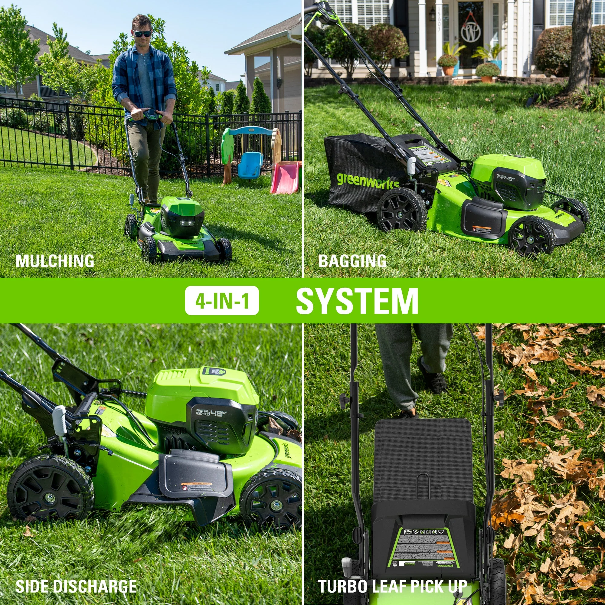 48V (24V x 2) 20" Cordless Battery Push Mower: (2) 4.0 Ah USB Batteries and Dual-Port Rapid Charger - Image 17