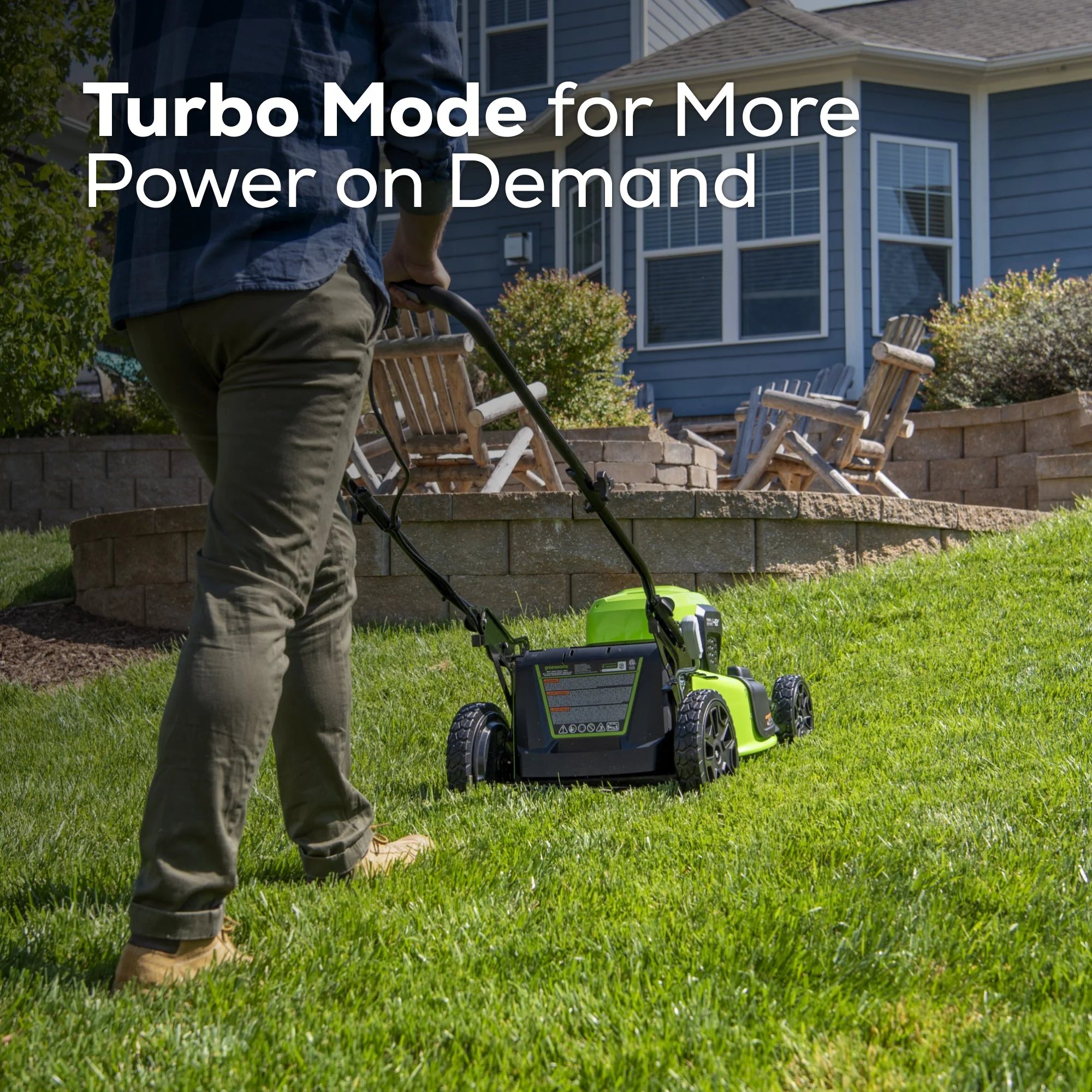 48V (24V x 2) 20" Cordless Battery Push Mower: (2) 4.0 Ah USB Batteries and Dual-Port Rapid Charger - Image 9