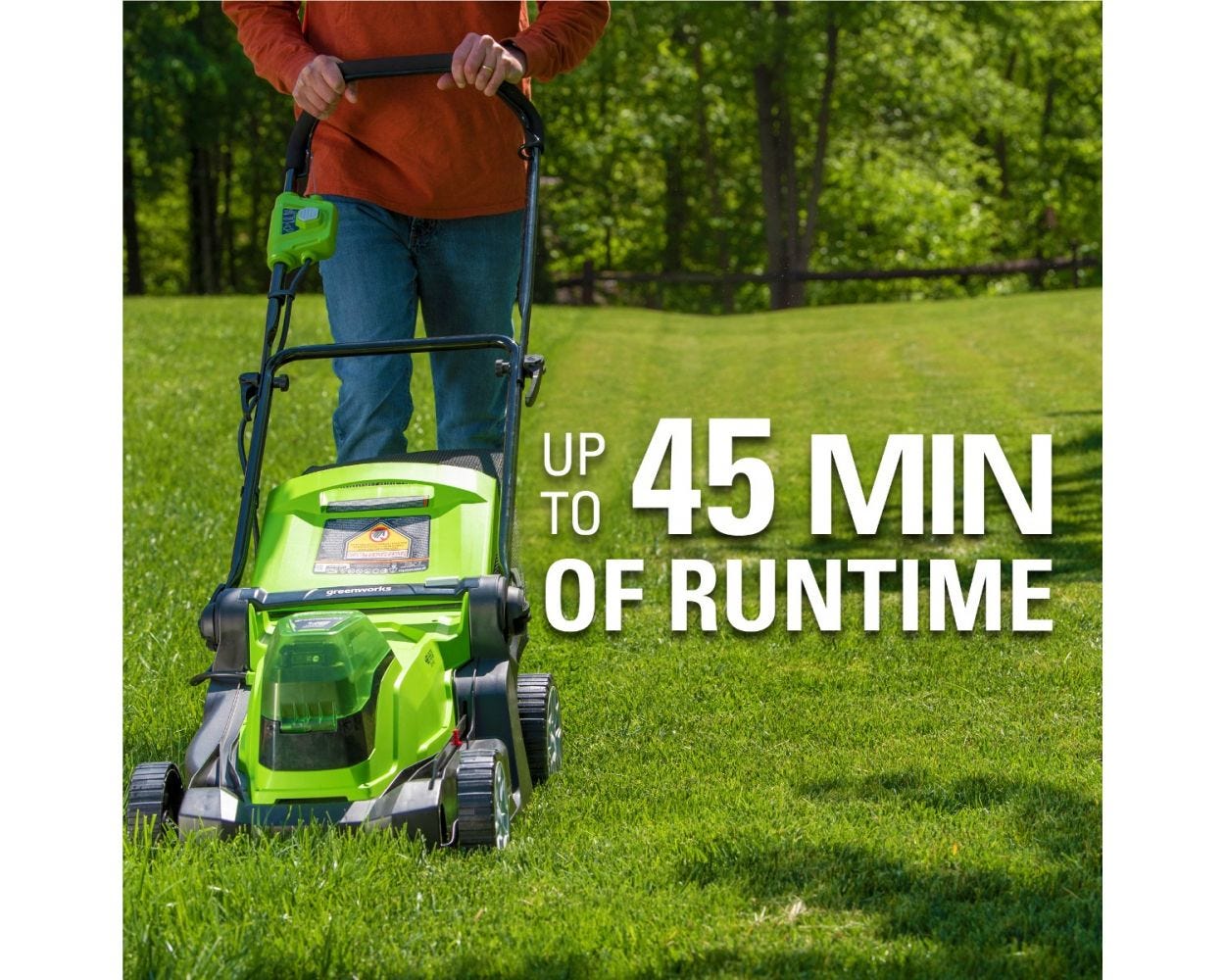 48V (24V x 2) 17" Cordless Battery Push Lawn Mower w/ Two (2) 4.0Ah USB Batteries & Dual Port Charger - Image 4