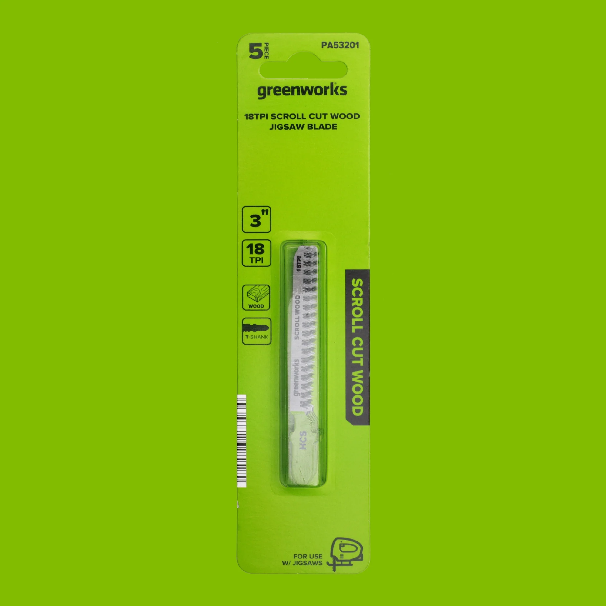 5-Pack of 3" Scroll Cut Wood Jigsaw Blades, Carbon Steel, with 18 Teeth-Per-Inch - Image 6