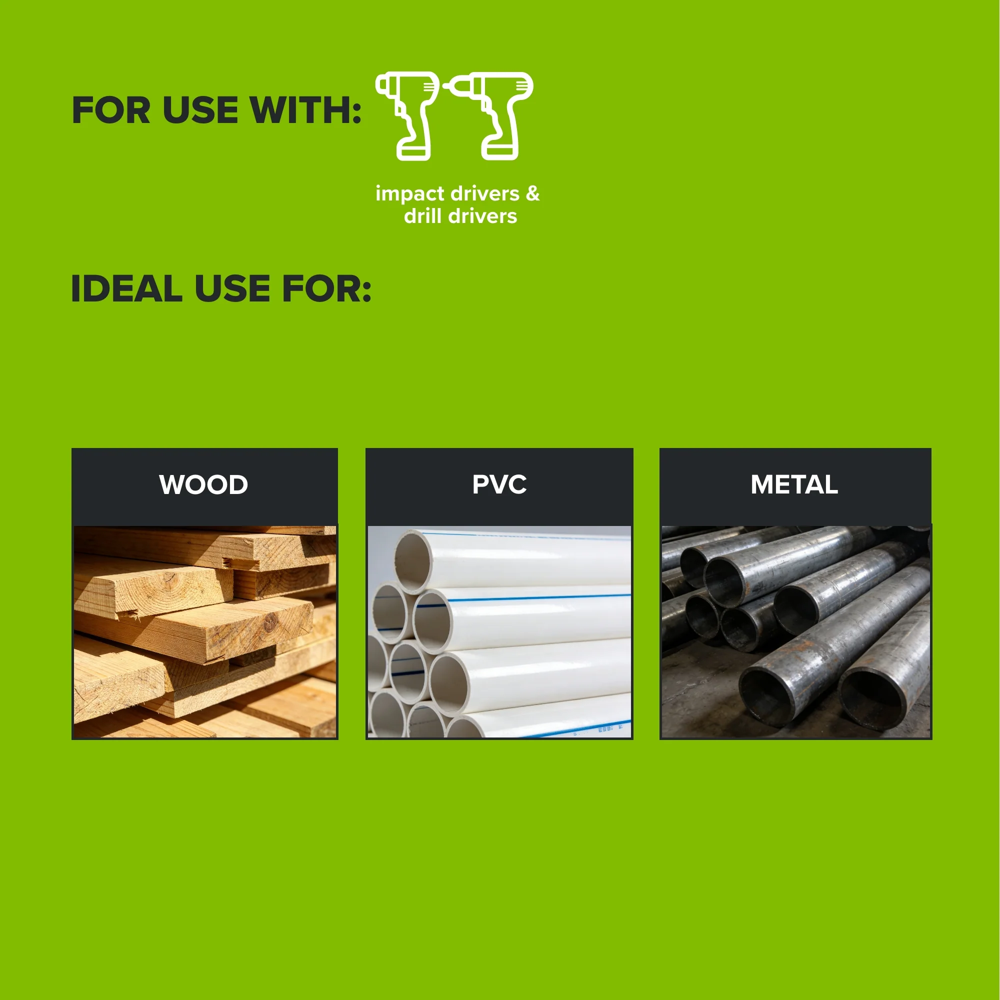 1/8" Drill Bit for Metal, Wood, PVC or more, Impact-Rated, 135˚ Split Point, 1/4" Hex Quick-Connect Base - Image 4