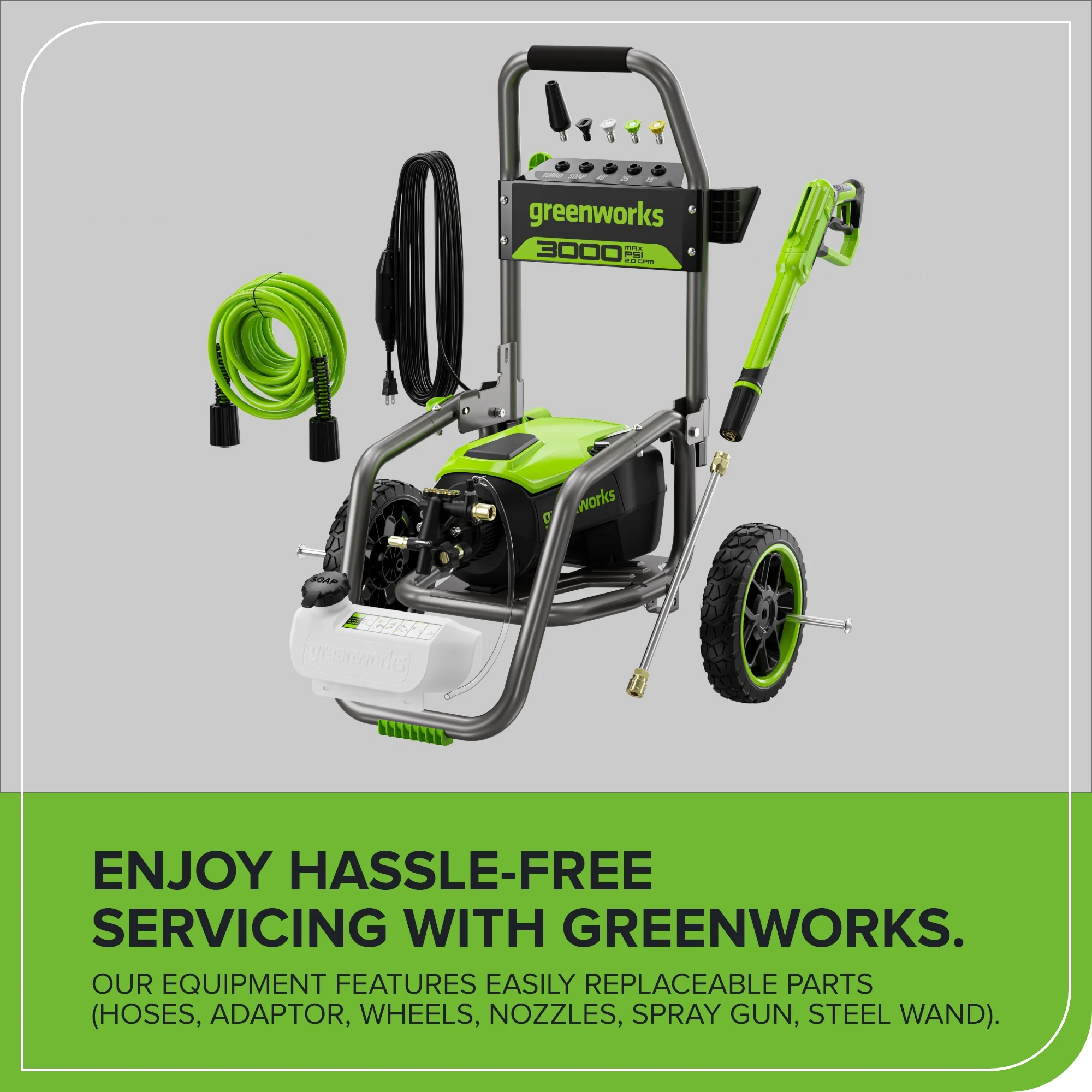3000 PSI 2.0 GPM Cold Water Electric Pressure Washer (Gen 2) - Image 12